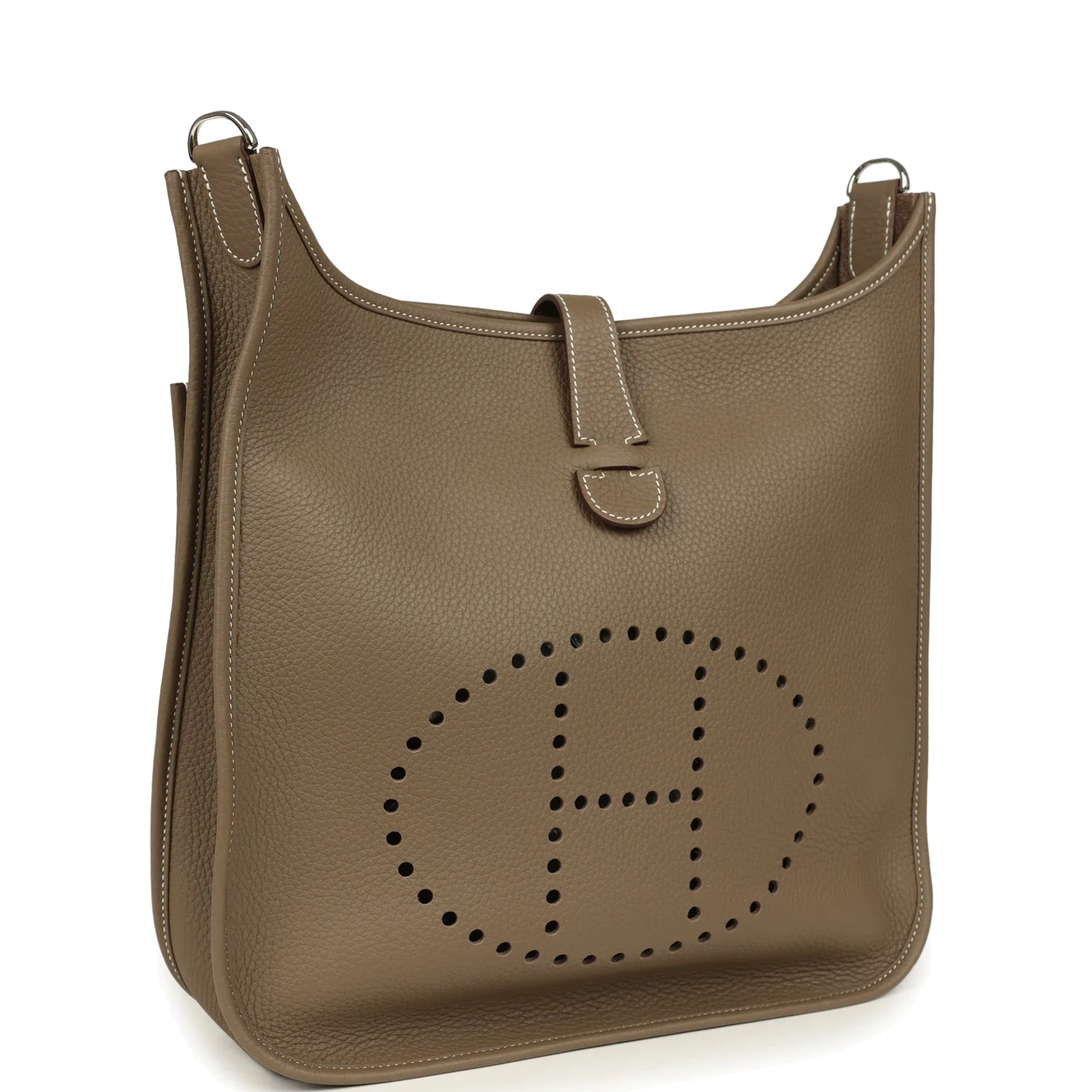 Hermes Evelyne III GM Etoupe Clemence Palladium Hardware — фото 3