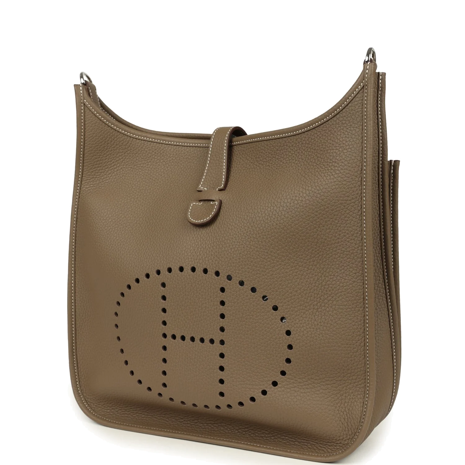Hermes Evelyne III GM Etoupe Clemence Palladium Hardware — фото 4