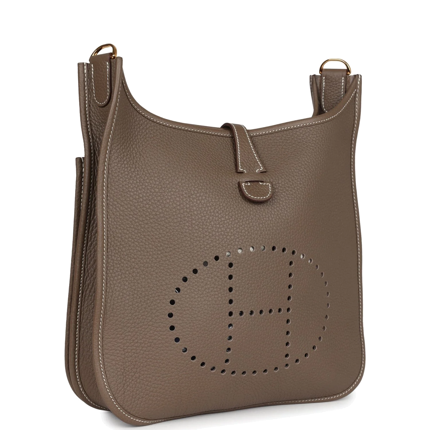 Hermes Evelyne III PM Etoupe Clemence Gold Hardware — фото 3