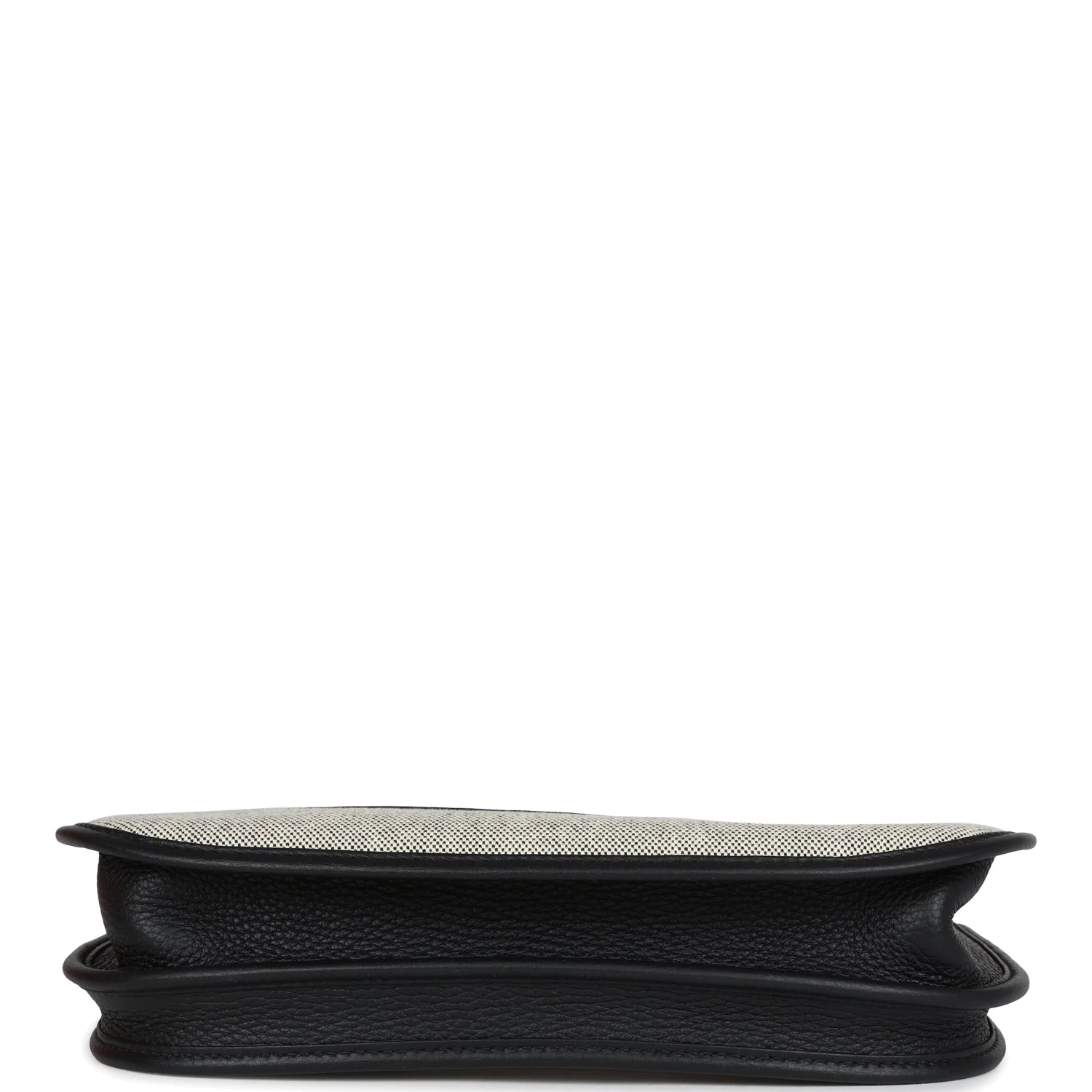 Hermes Evelyne III PM Black Clemence and Ecru Toile Gold Hardware — фото 7
