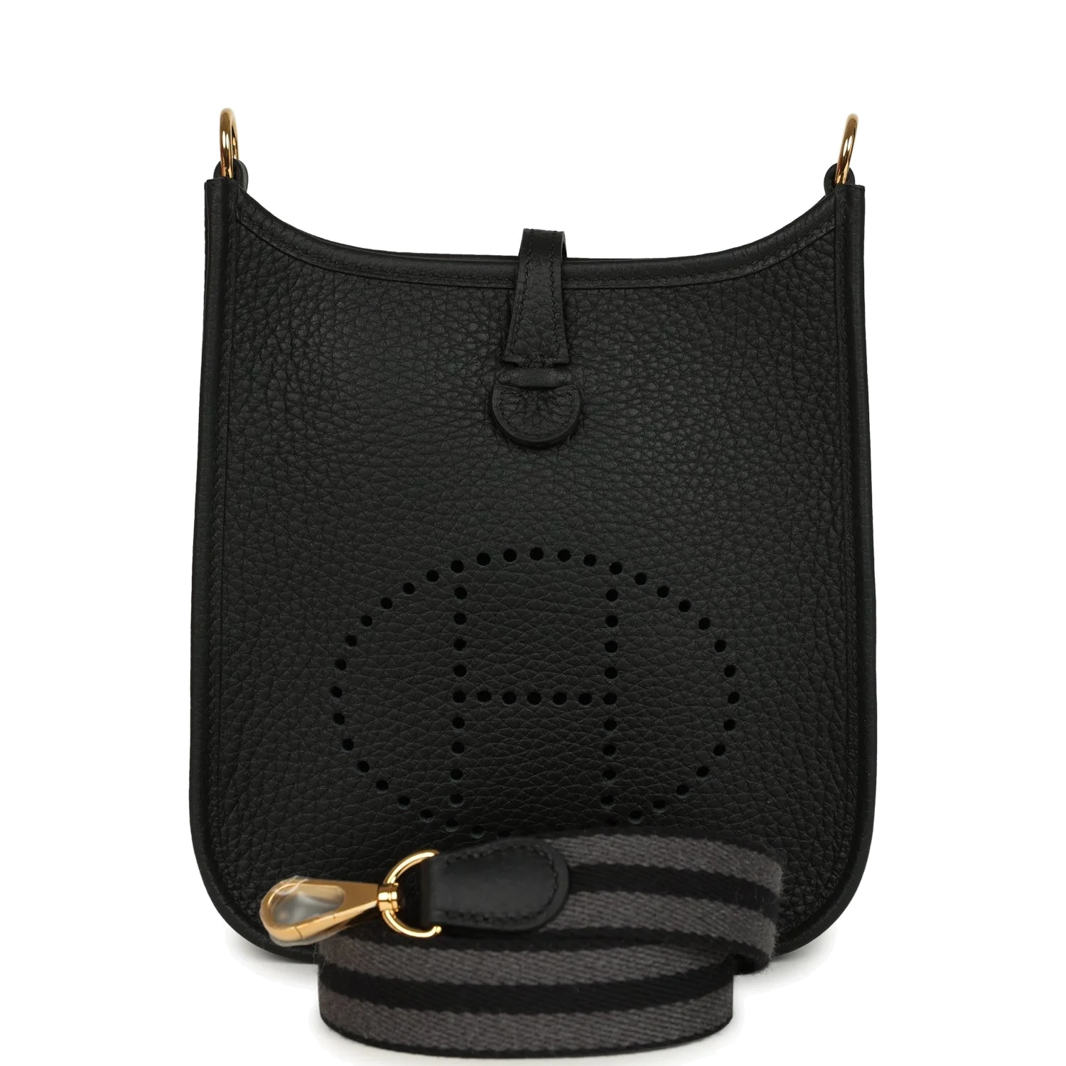 Hermes Evelyne TPM Black Clemence Gold Hardware — фото 2