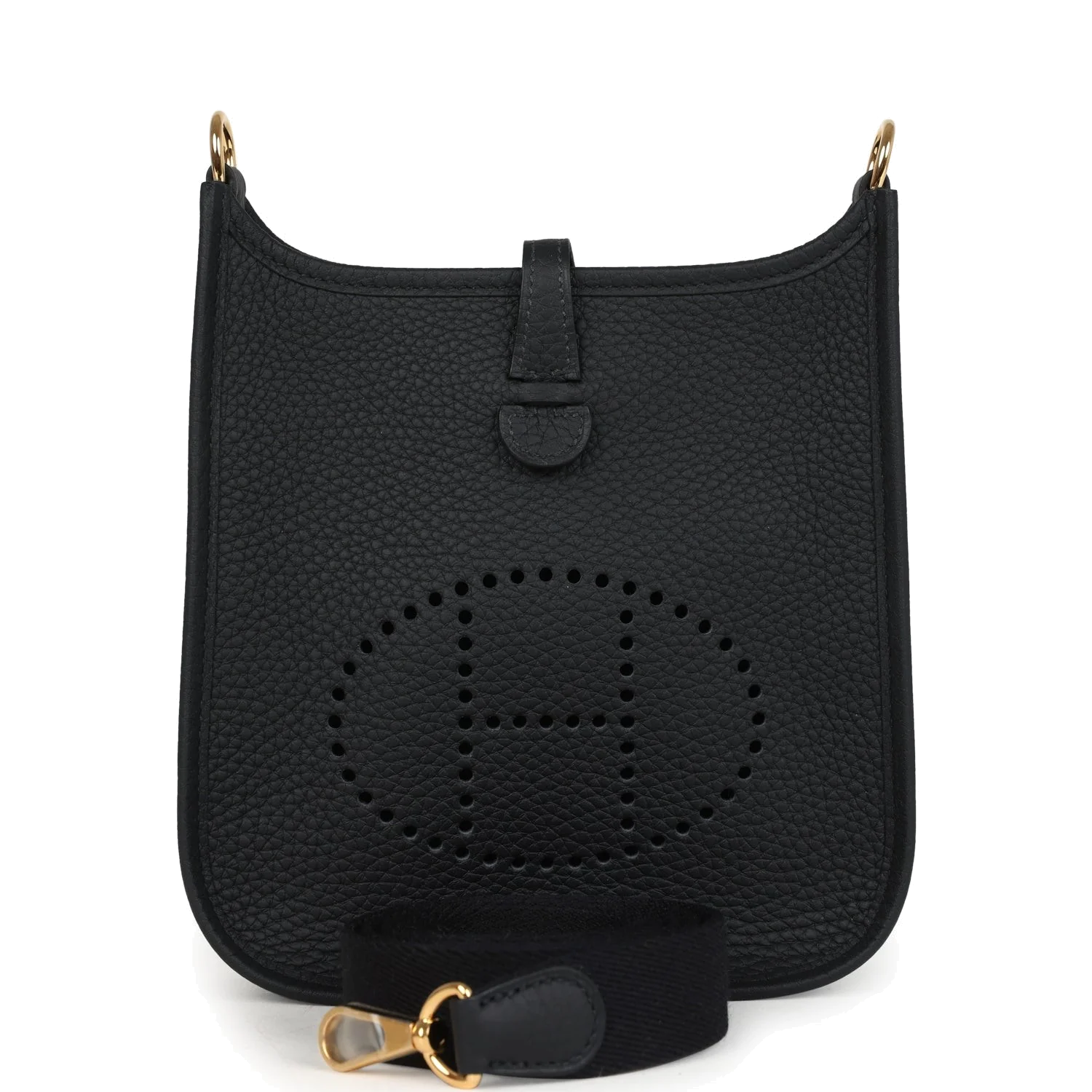 Hermes Evelyne TPM Black Clemence Gold Hardware — фото 2