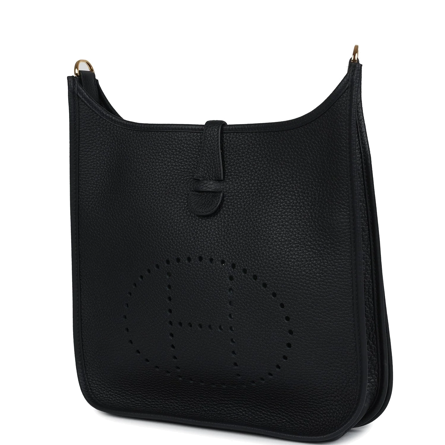 Hermes Evelyne III PM Black Clemence Gold Hardware — фото 4