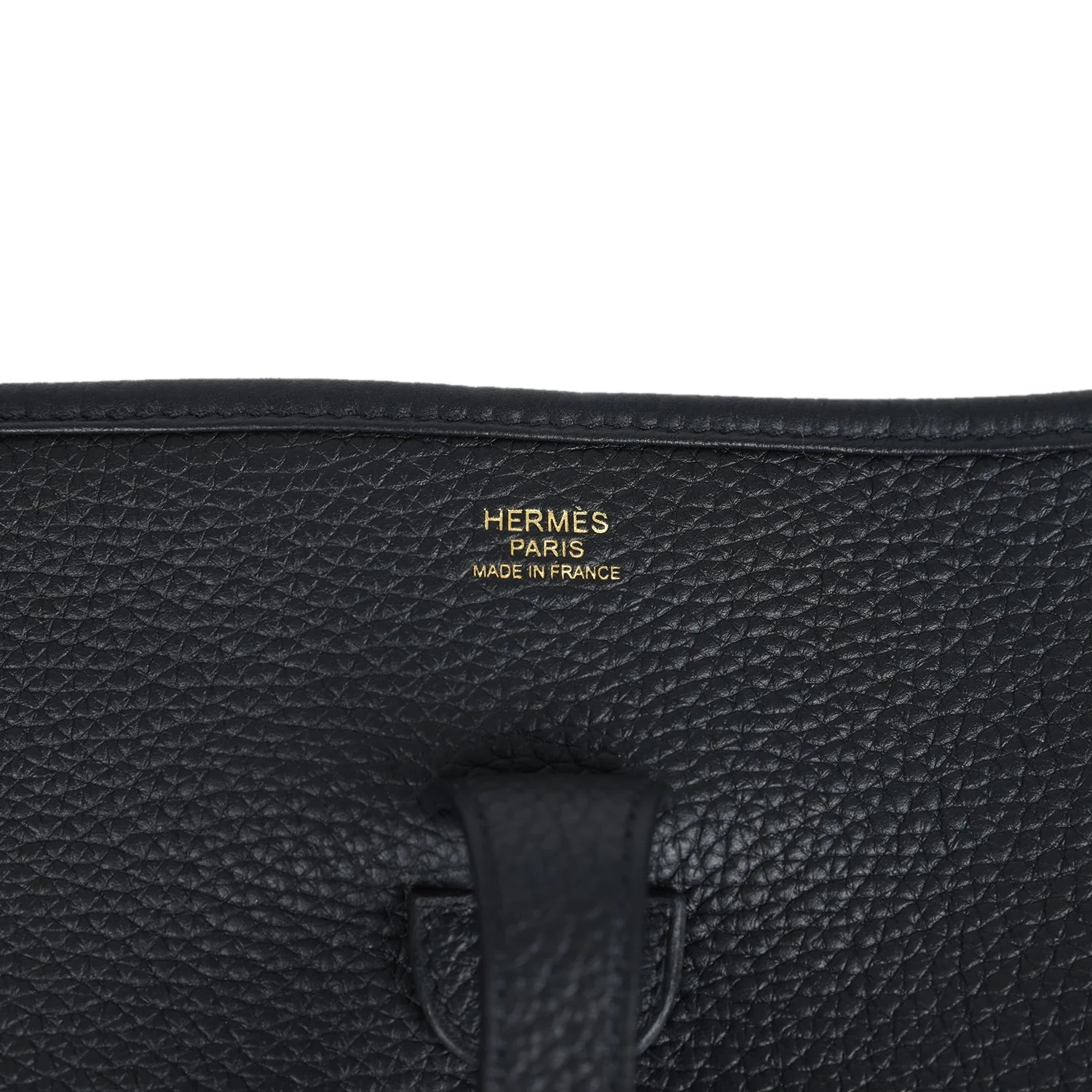 Hermes Evelyne III PM Black Clemence Gold Hardware — фото 8