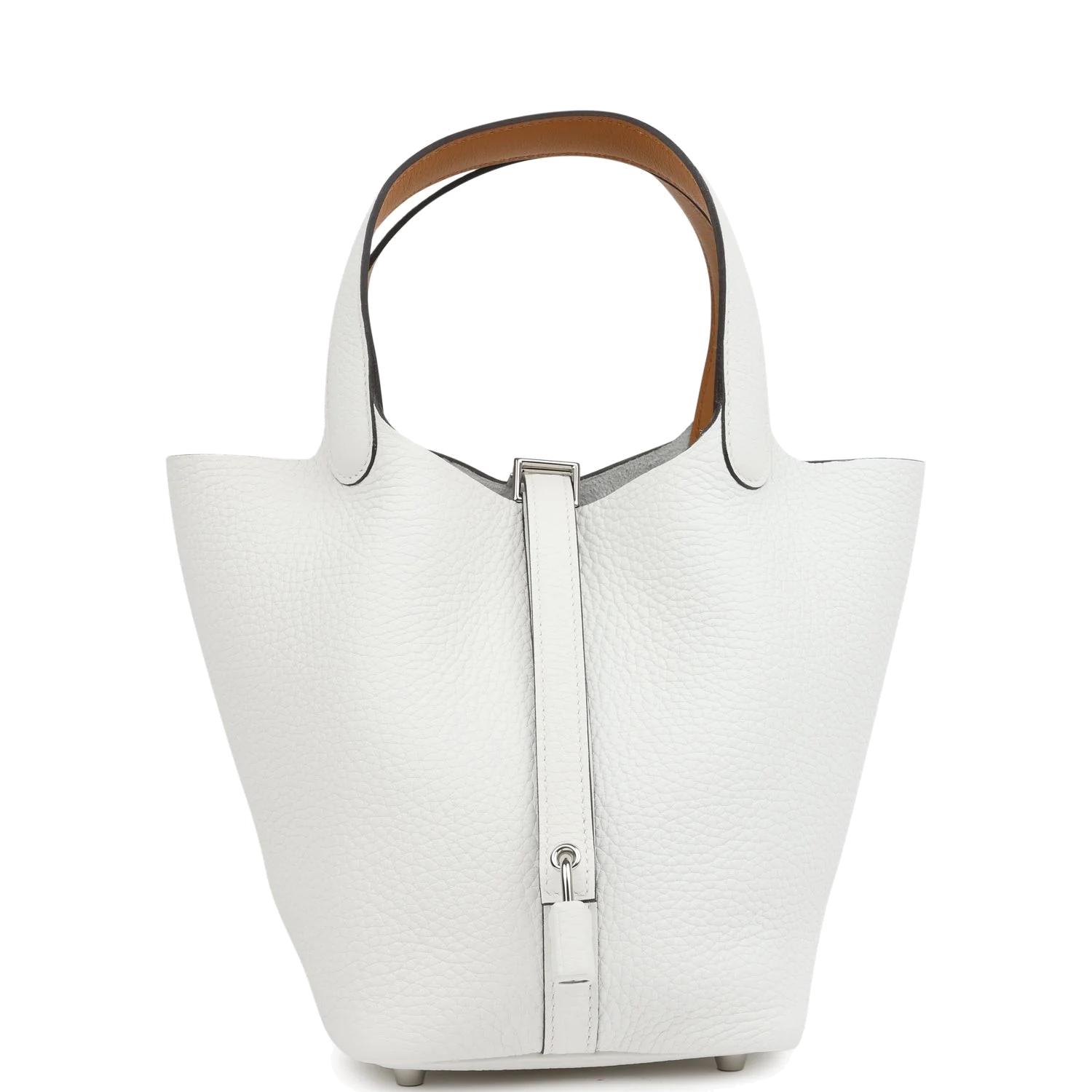 Hermes Picotin Lock Eclat 18 New White Clemence and Sesame Swift Palladium Hardware — фото 2