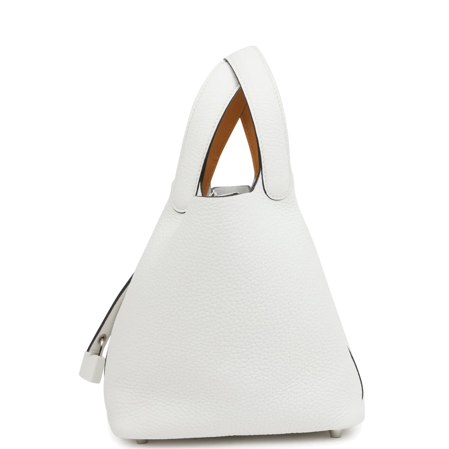 Hermes Picotin Lock Eclat 18 New White Clemence and Sesame Swift Palladium Hardware — фото 4