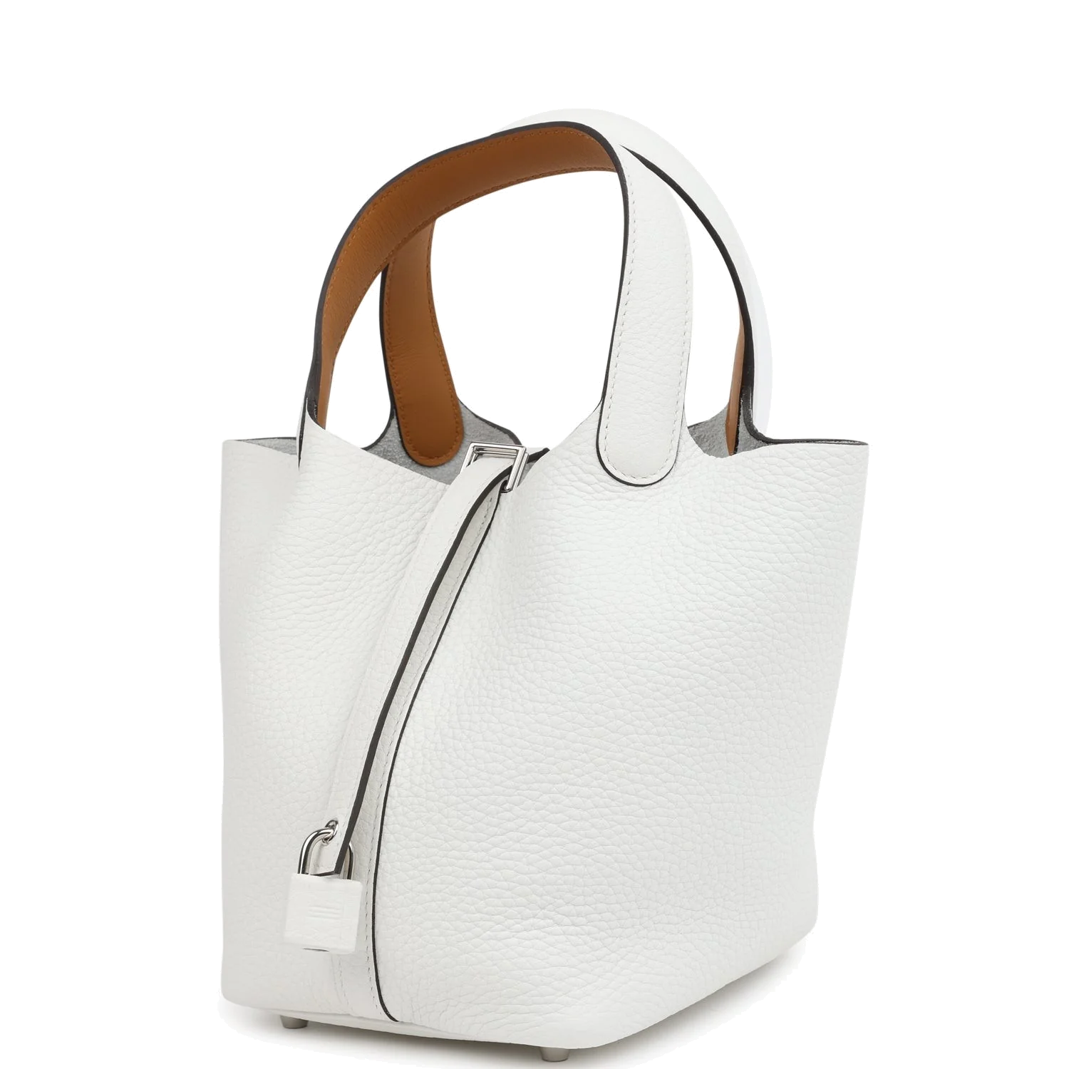 Hermes Picotin Lock Eclat 18 New White Clemence and Sesame Swift Palladium Hardware — фото 6