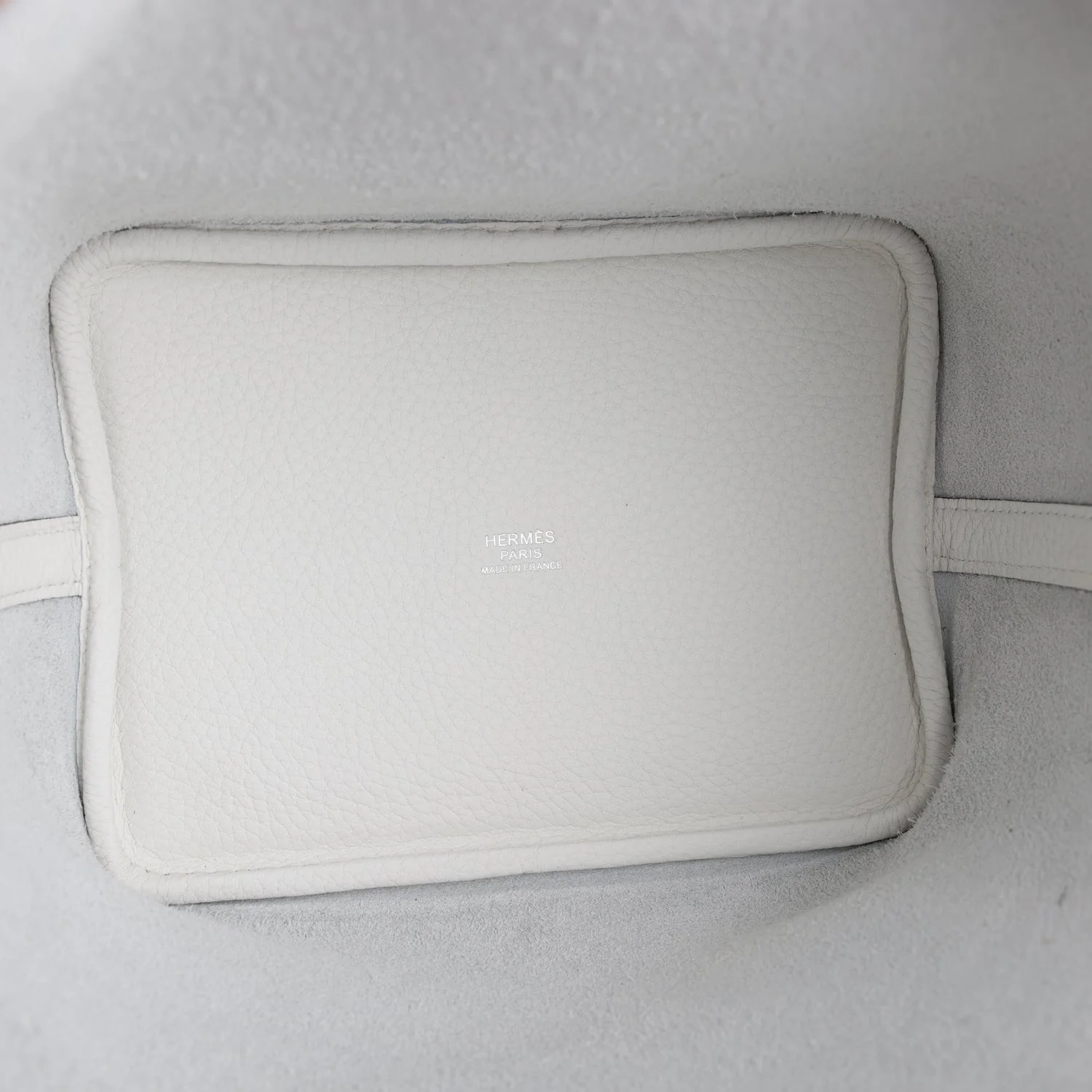 Hermes Picotin Lock Eclat 18 New White Clemence and Sesame Swift Palladium Hardware — фото 7