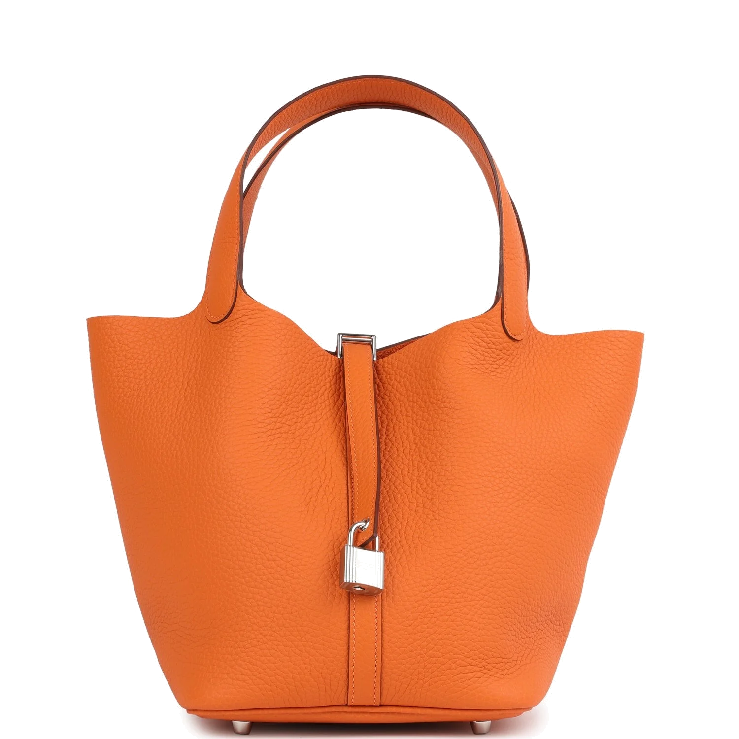 Hermes Picotin Lock 22 Orange Clemence Palladium Hardware — фото 2