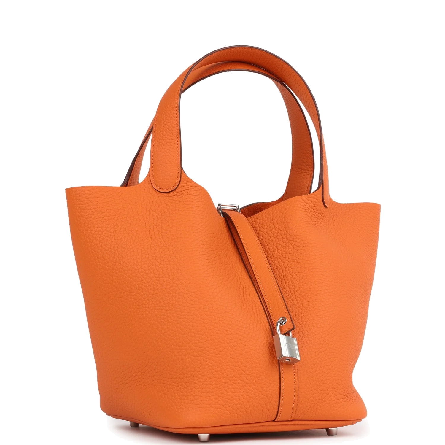 Hermes Picotin Lock 22 Orange Clemence Palladium Hardware — фото 3