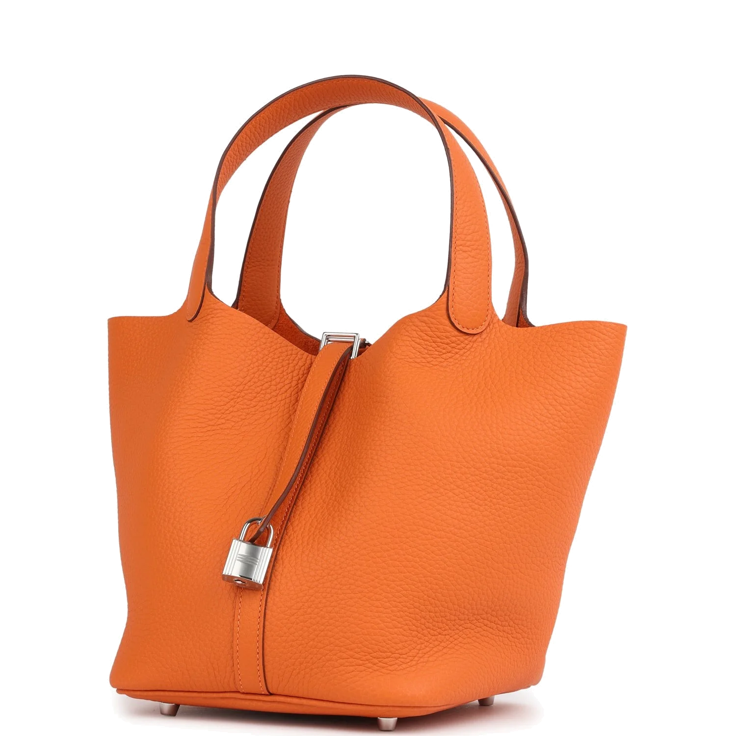 Hermes Picotin Lock 22 Orange Clemence Palladium Hardware — фото 6