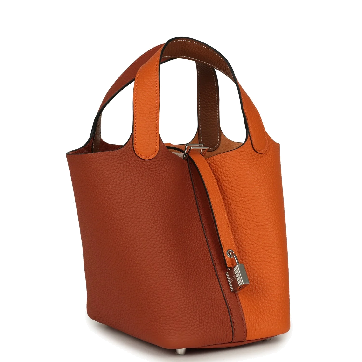 Hermes Picotin Lock 18 Casaque Orange, Cuivre and Gold Clemence Palladium Hardware — фото 3