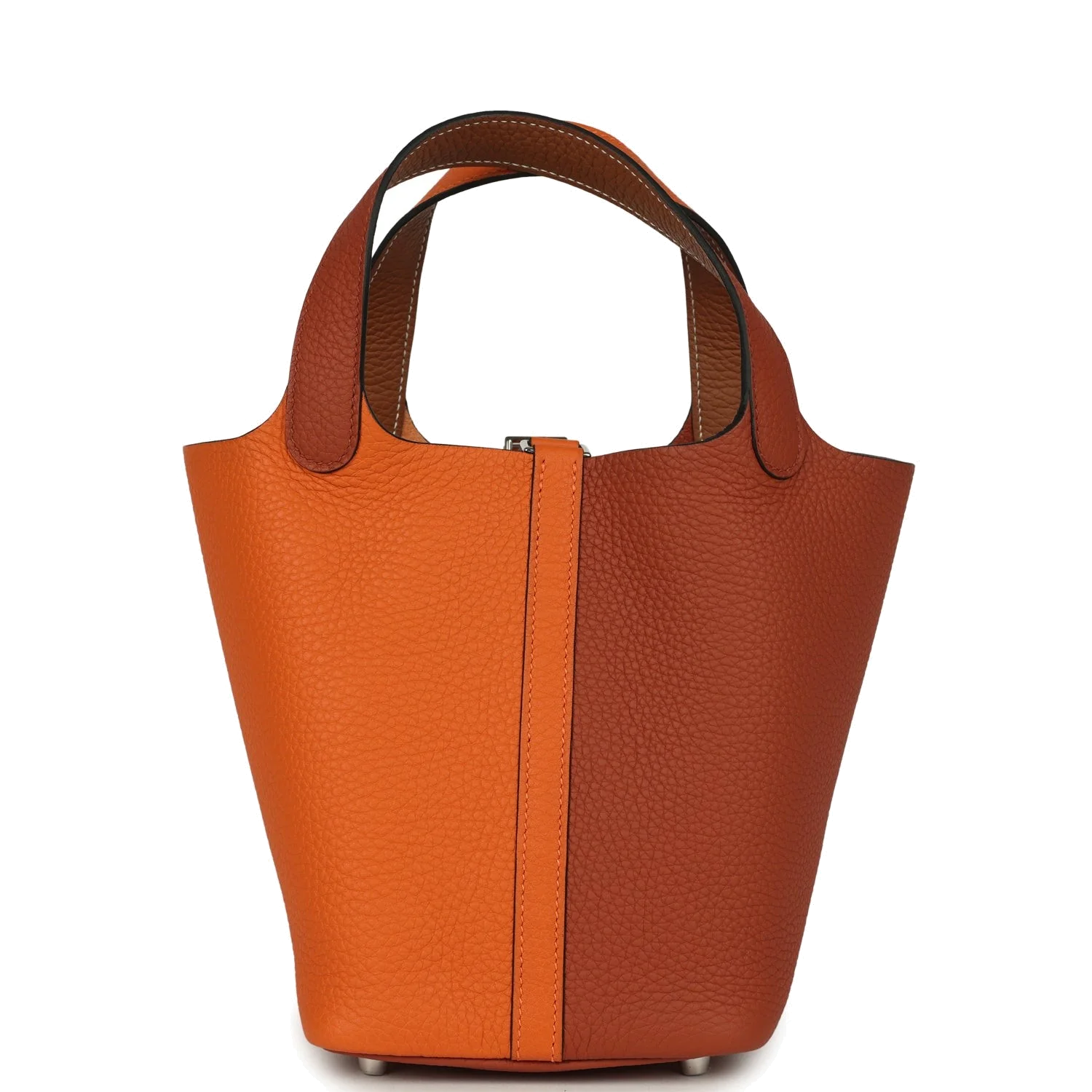 Hermes Picotin Lock 18 Casaque Orange, Cuivre and Gold Clemence Palladium Hardware — фото 5