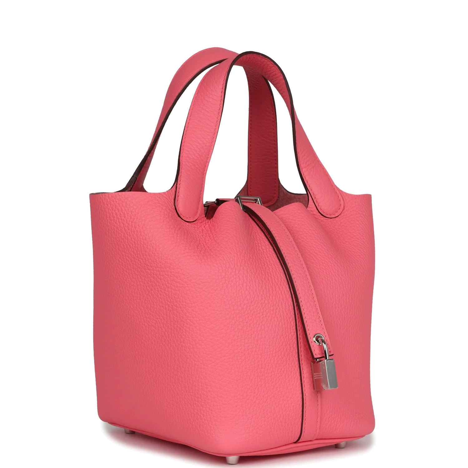 Hermes Picotin Lock 18 Rose Azalee Clemence Palladium Hardware — фото 3