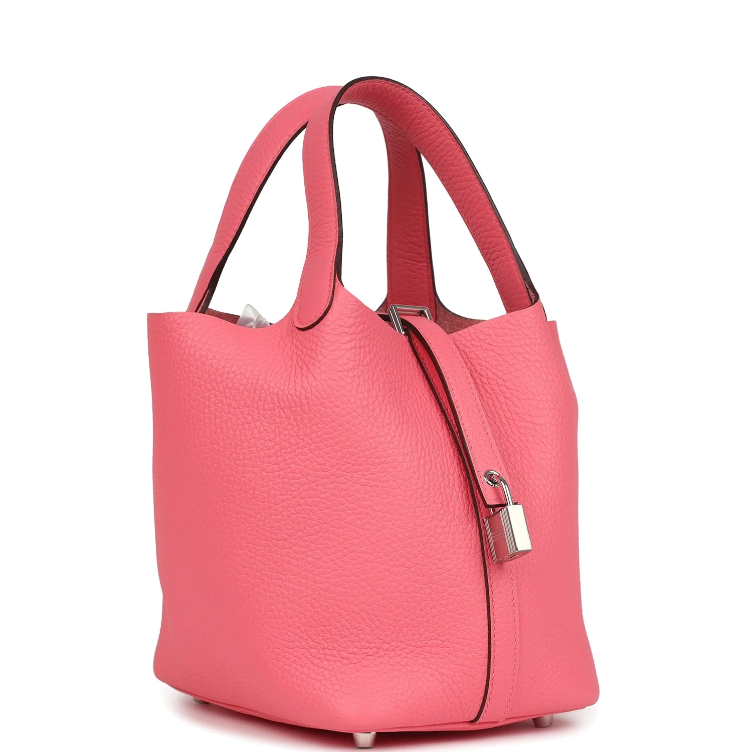 Hermes Picotin Lock 18 Rose Azalee Clemence Palladium Hardware — фото 3