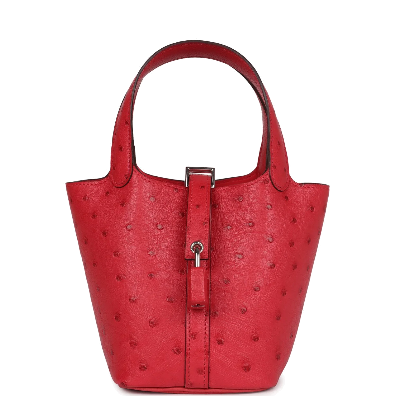 Hermes Micro Picotin Lock 14 Bougainvillea Ostrich Palladium Hardware