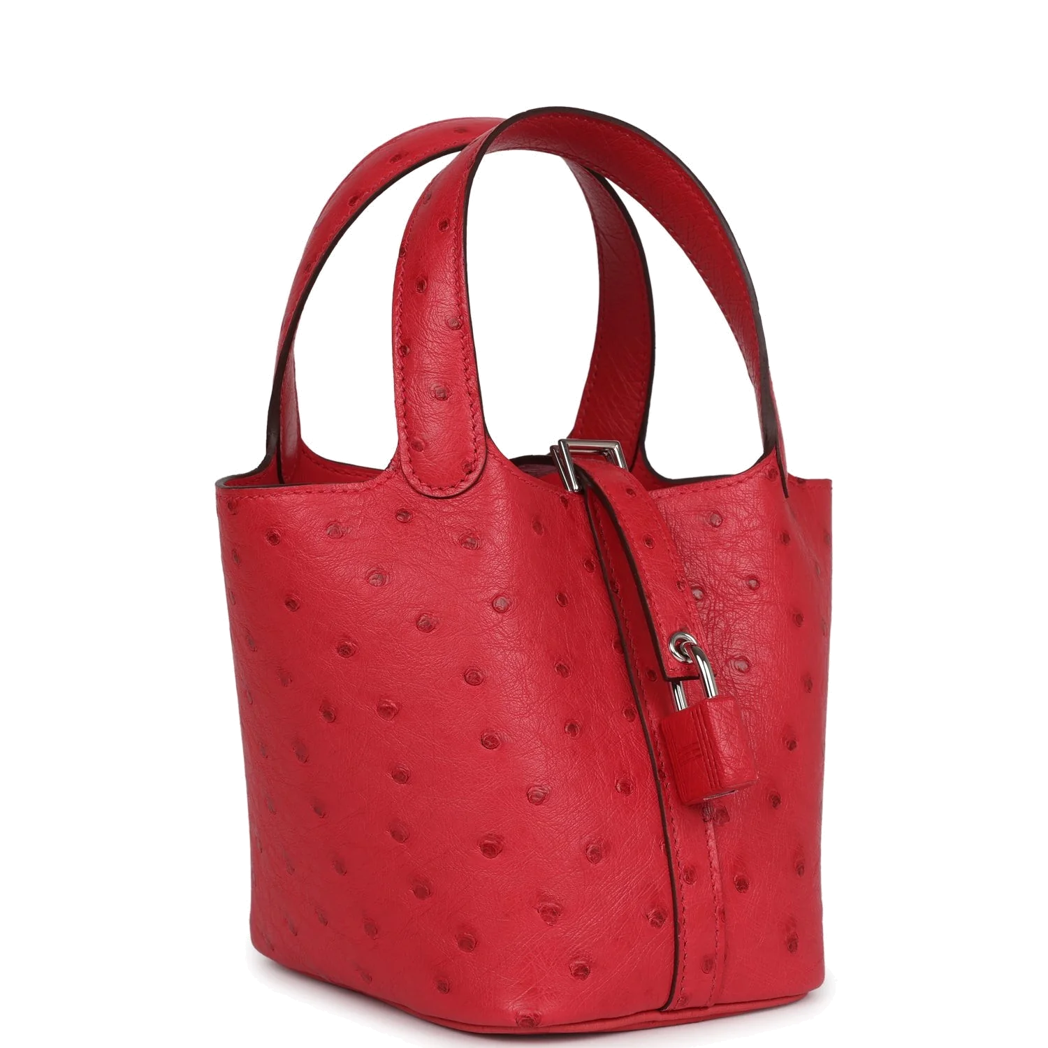 Hermes Micro Picotin Lock 14 Bougainvillea Ostrich Palladium Hardware — фото 3