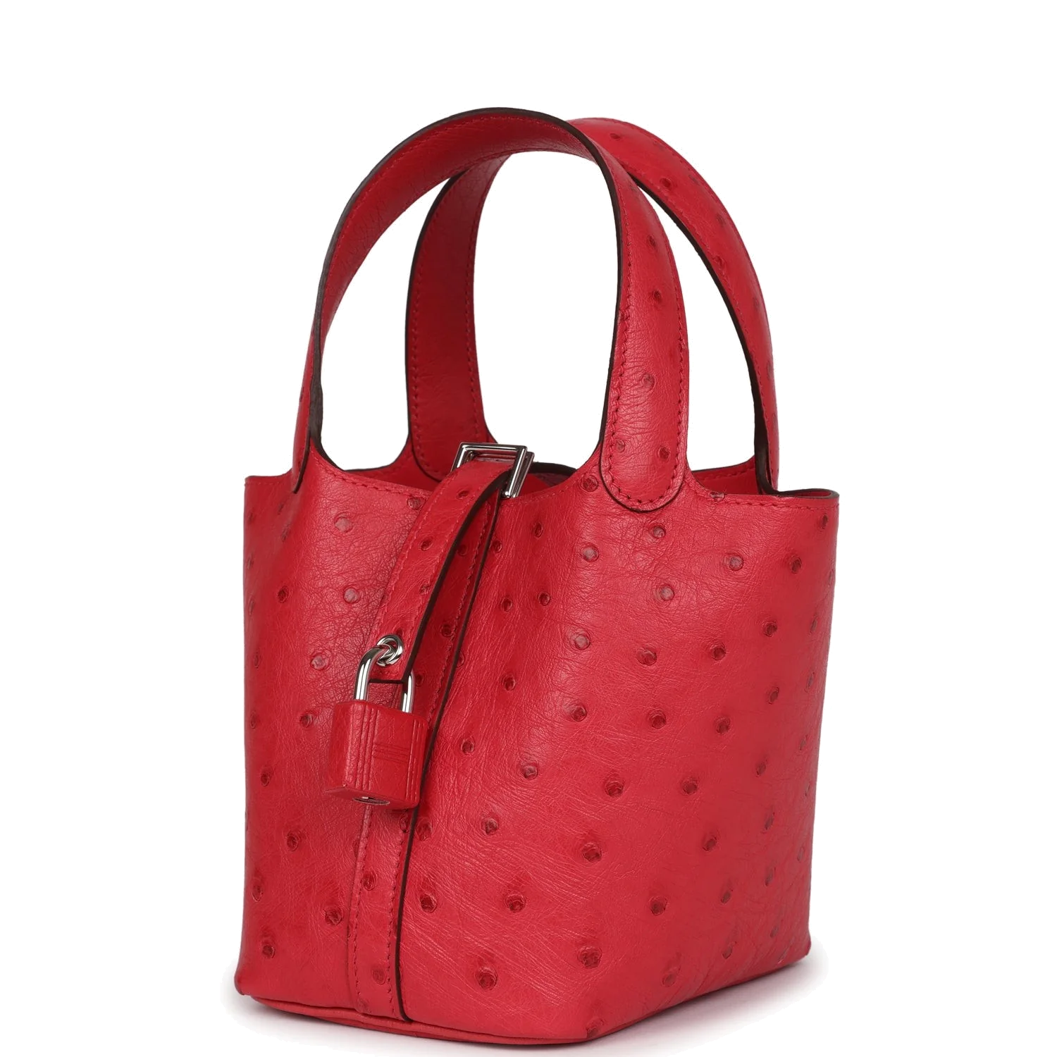 Hermes Micro Picotin Lock 14 Bougainvillea Ostrich Palladium Hardware — фото 6