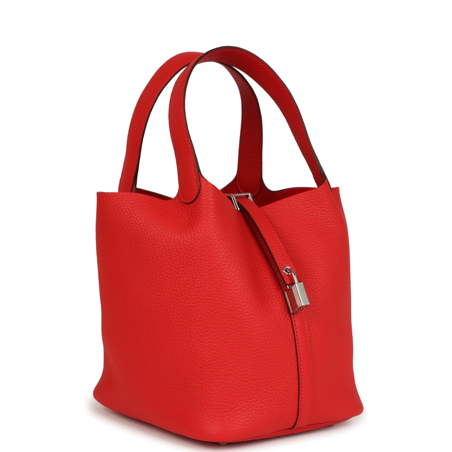 Hermes Picotin Lock 22 Rouge De Coeur Clemence Palladium Hardware — фото 3