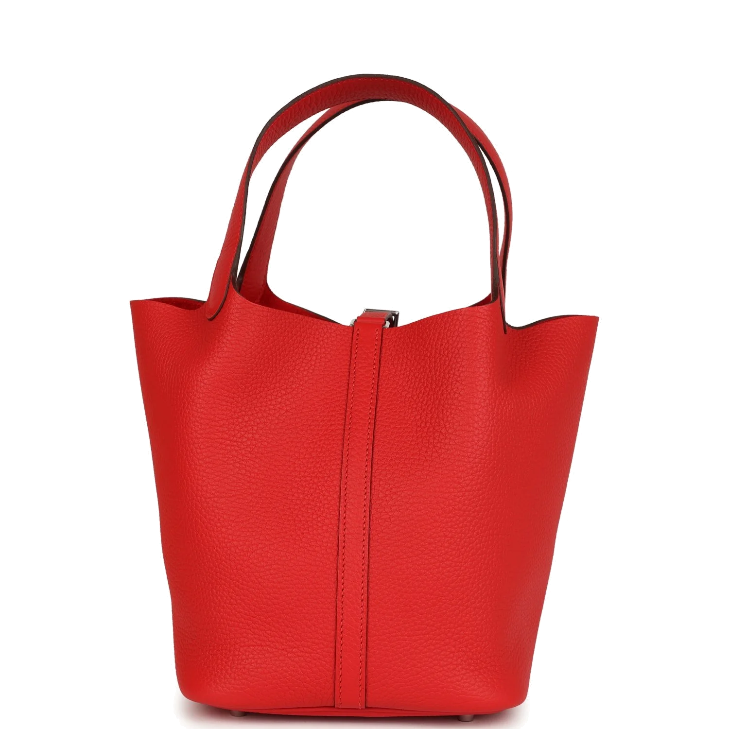 Hermes Picotin Lock 22 Rouge De Coeur Clemence Palladium Hardware — фото 5