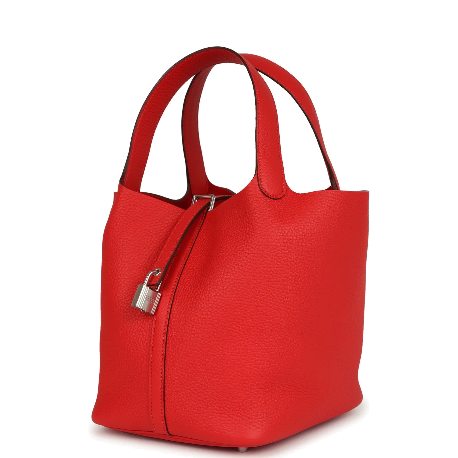 Hermes Picotin Lock 22 Rouge De Coeur Clemence Palladium Hardware — фото 6
