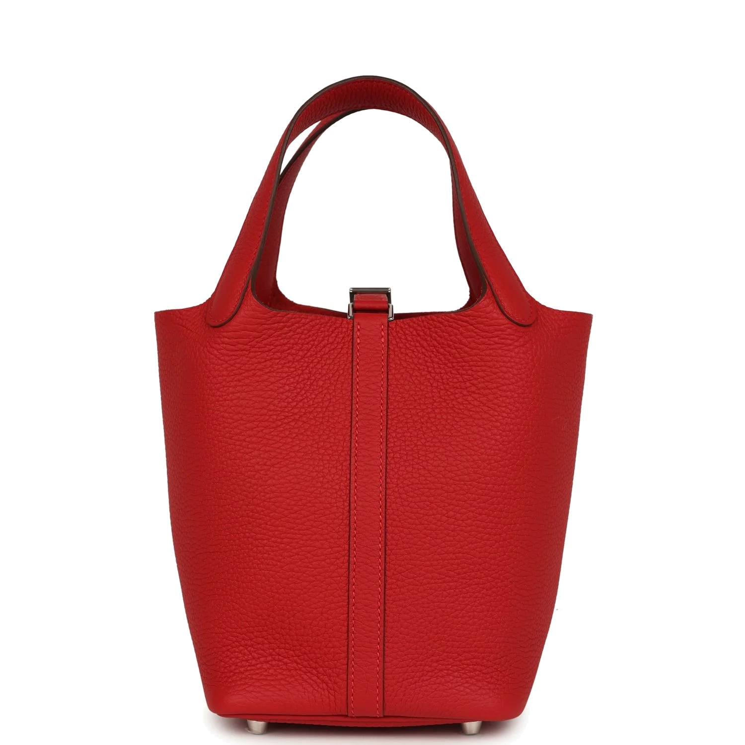 Hermes Picotin Lock 18 Vermillion Clemence Palladium Hardware — фото 5