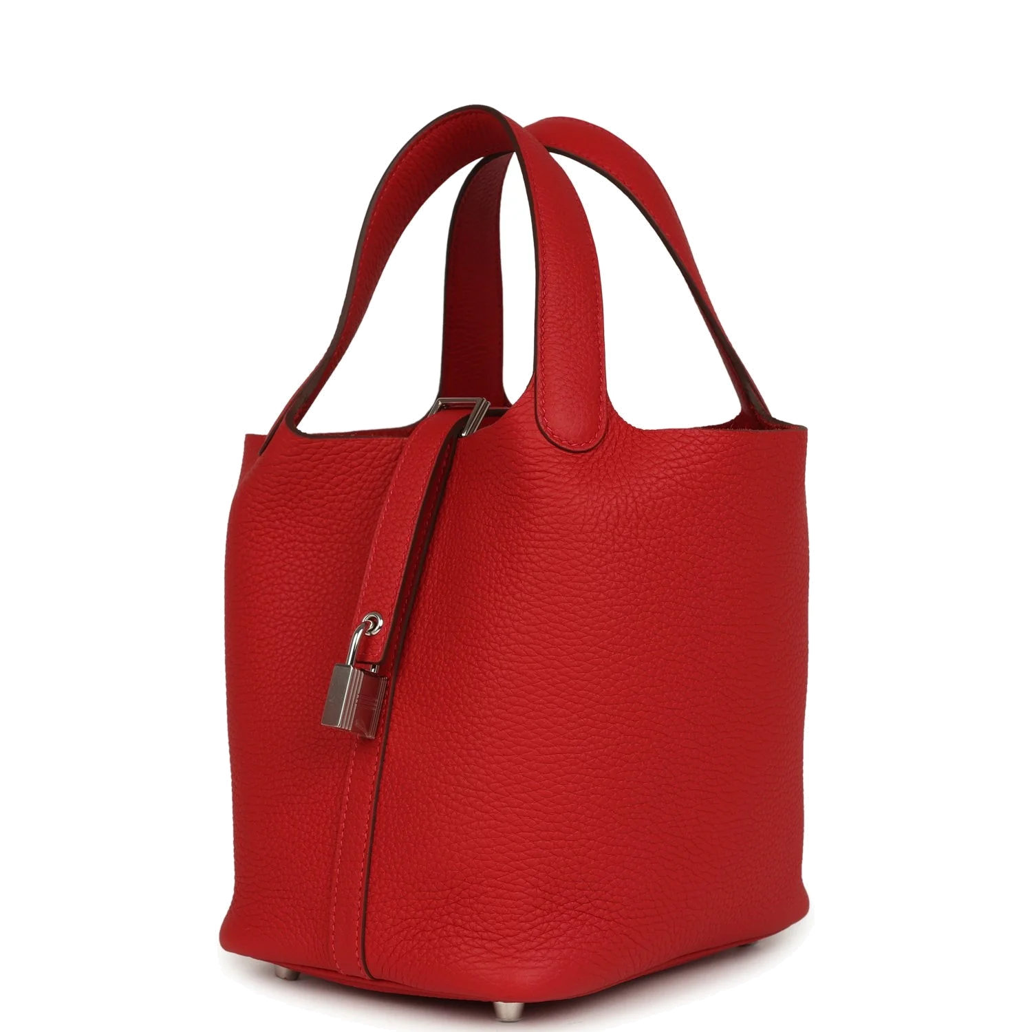 Hermes Picotin Lock 18 Vermillion Clemence Palladium Hardware — фото 6