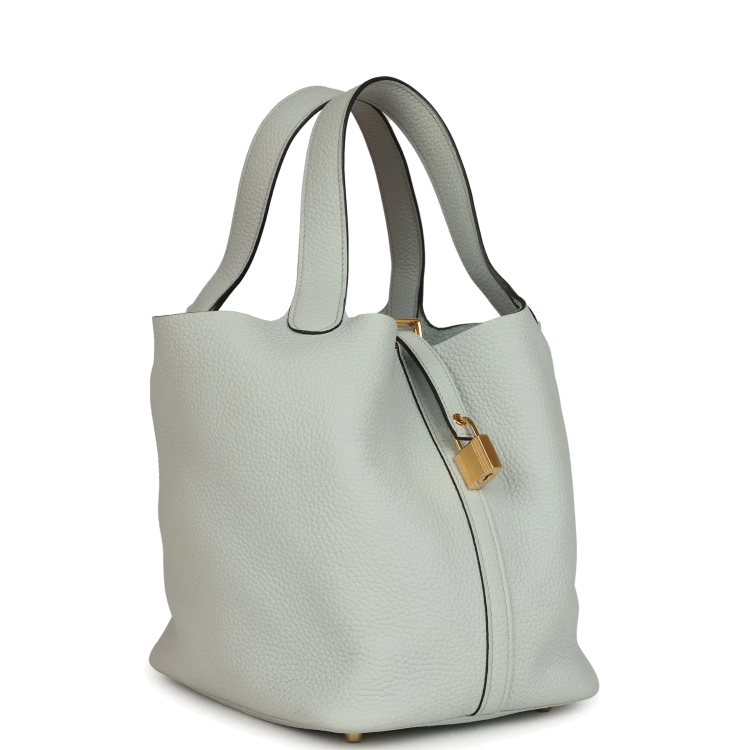 Hermes Picotin Lock 22 Bleu Pale Clemence Gold Hardware — фото 3