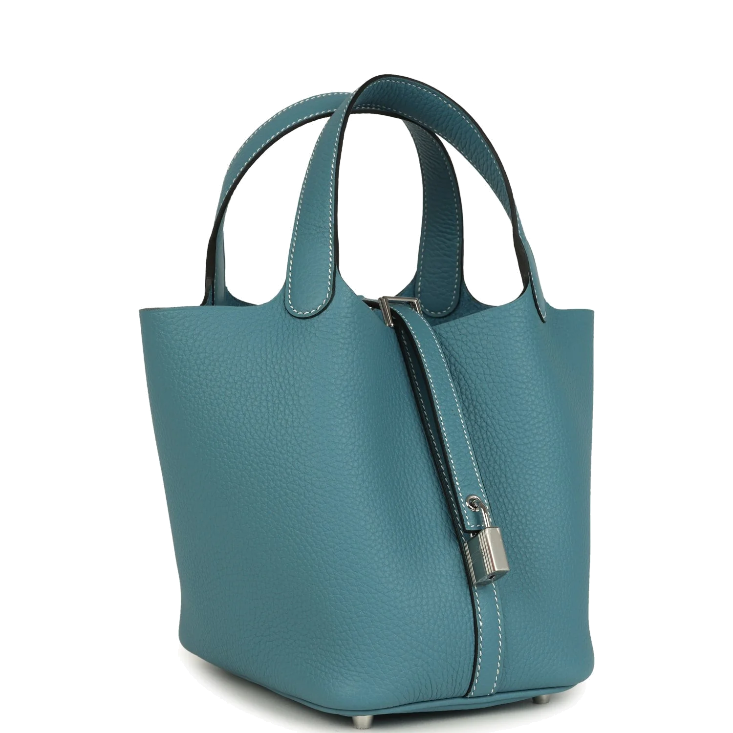 Hermes Picotin Lock 18 Blue Jean Clemence Palladium Hardware — фото 3