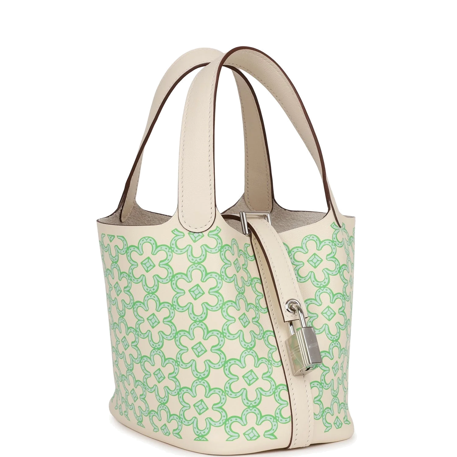 Hermes Micro Picotin Lock 14 "Lucky Daisy" Nata Swift Palladium Hardware — фото 3