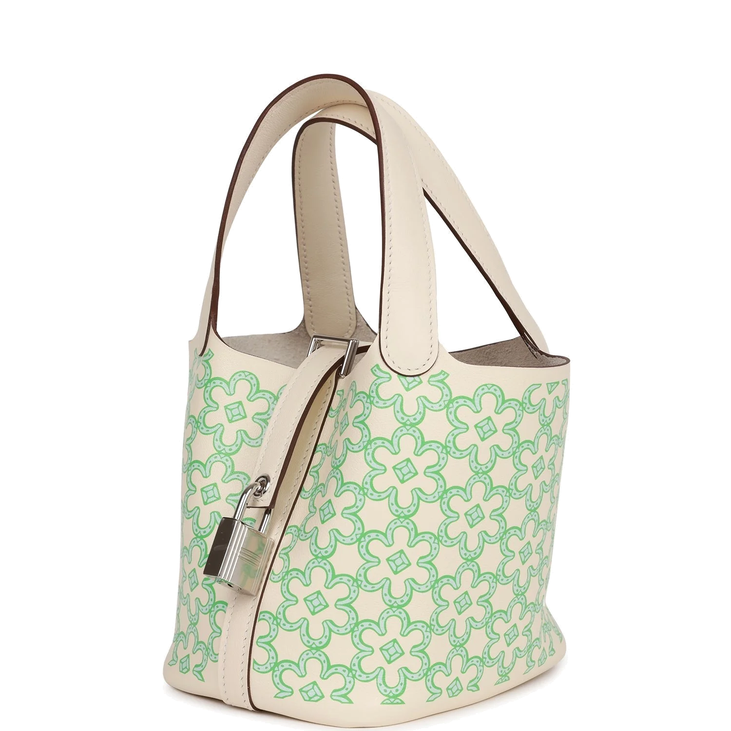 Hermes Micro Picotin Lock 14 "Lucky Daisy" Nata Swift Palladium Hardware — фото 6