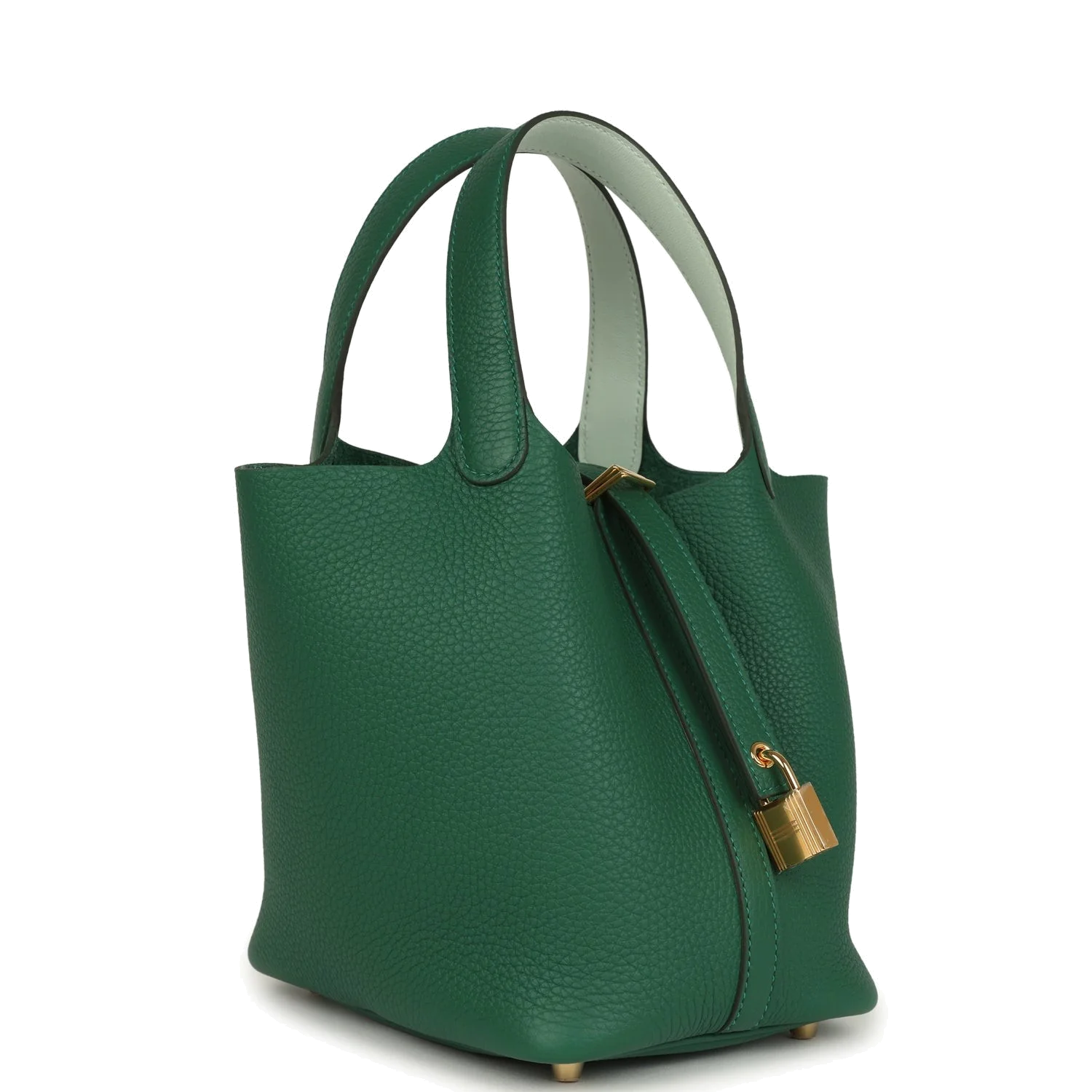 Hermes Picotin Lock 18 Eclat Vert Moyen Clemence and Vert Peppermint Swift Gold Hardware — фото 3