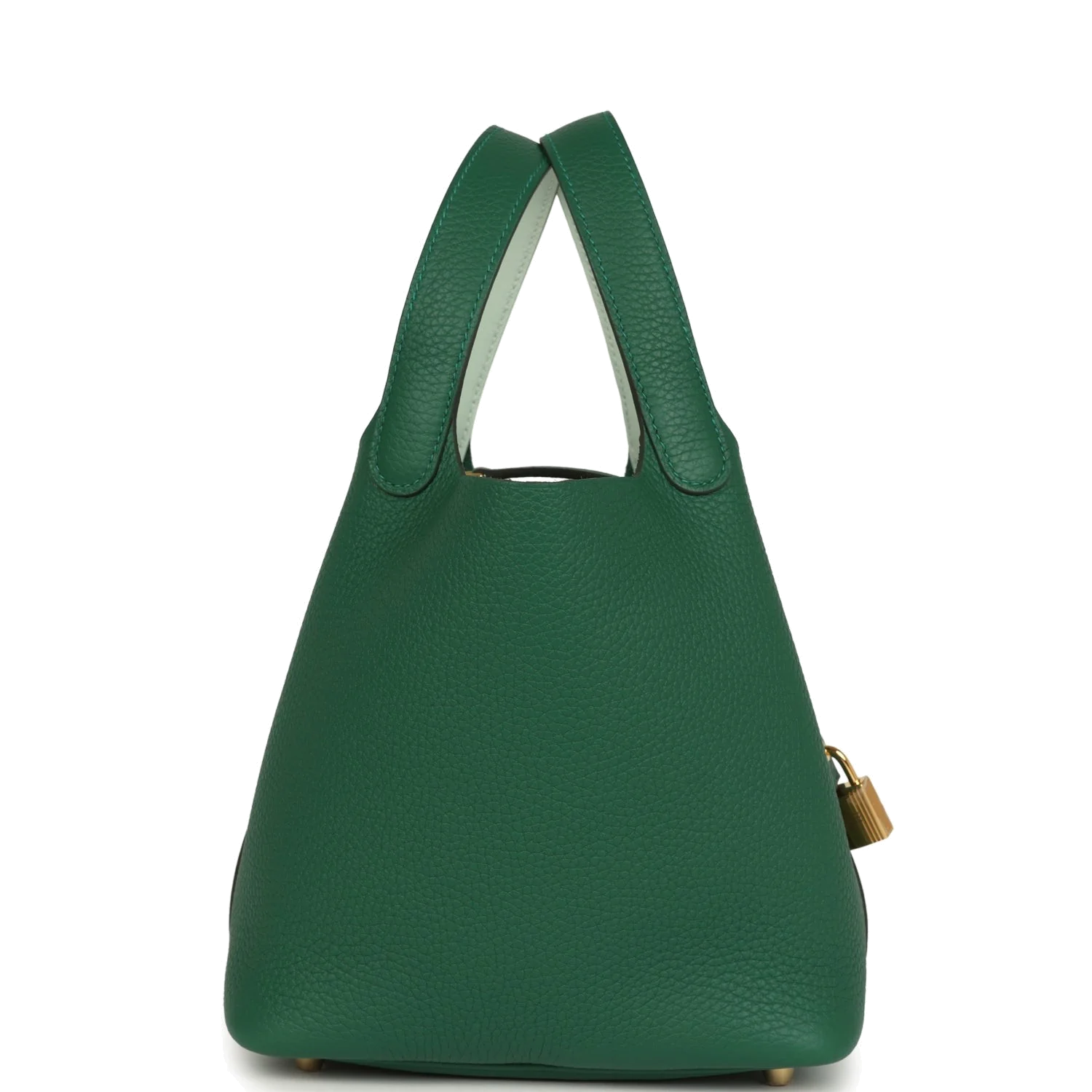 Hermes Picotin Lock 18 Eclat Vert Moyen Clemence and Vert Peppermint Swift Gold Hardware — фото 4