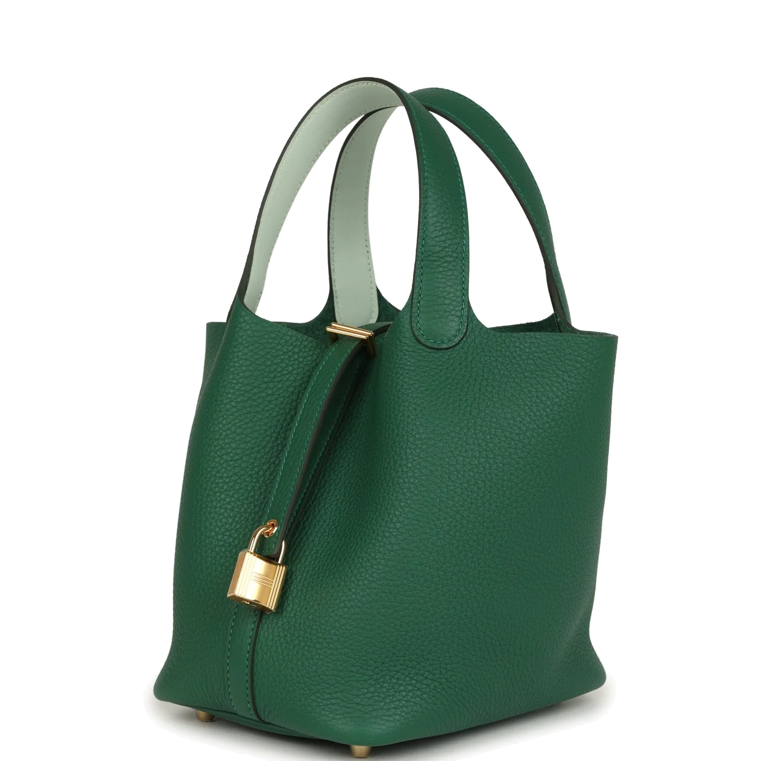 Hermes Picotin Lock 18 Eclat Vert Moyen Clemence and Vert Peppermint Swift Gold Hardware — фото 6