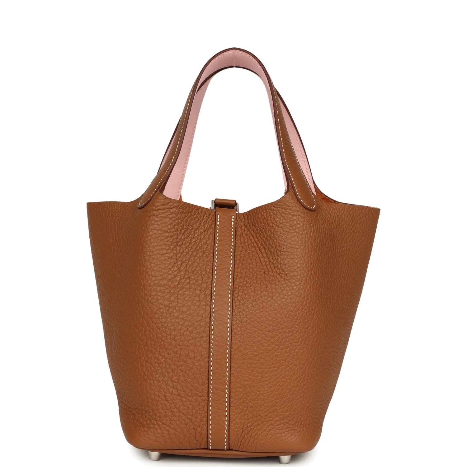 Hermes Picotin Lock 18 Eclat Gold and Rose Sakura Clemence Palladium Hardware — фото 5