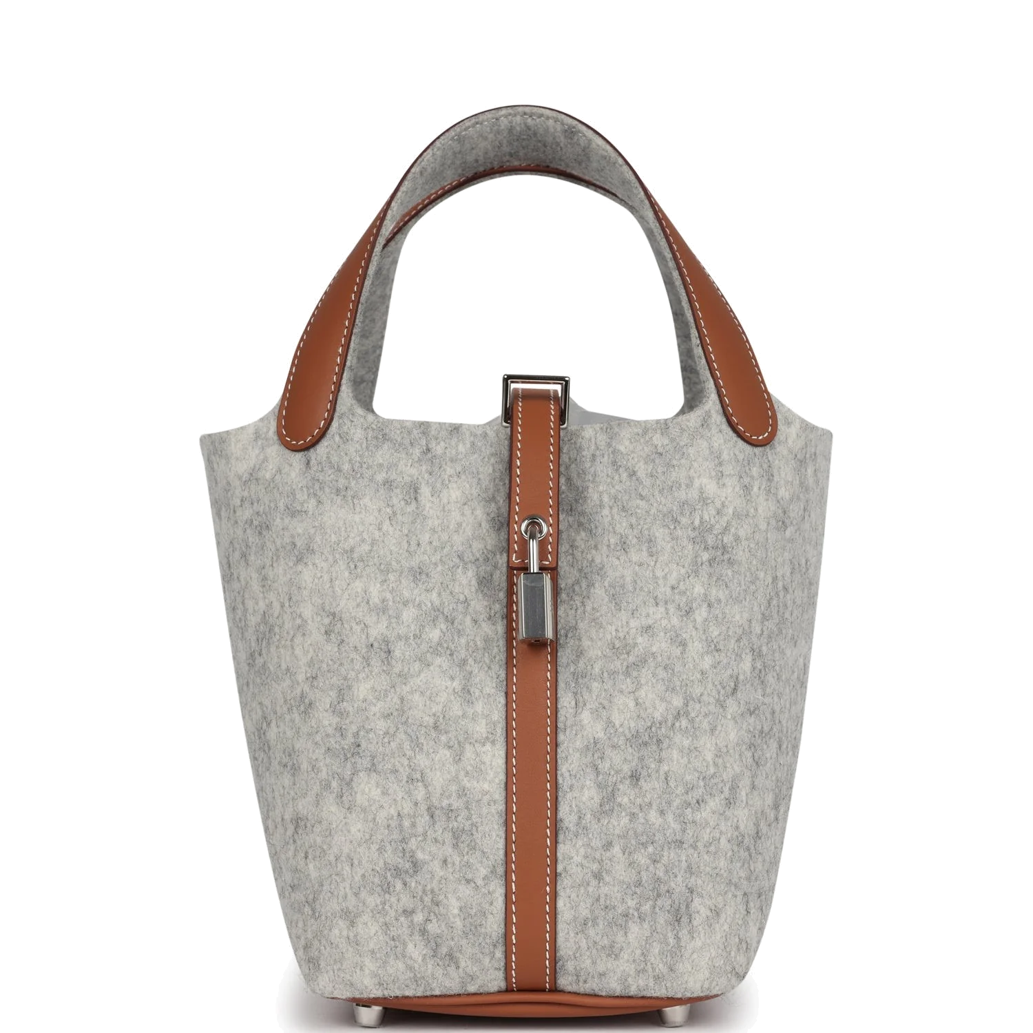 Hermes Picotin Lock 18 Gris Clair Feutre and Gold Swift Palladium Hardware — фото 2
