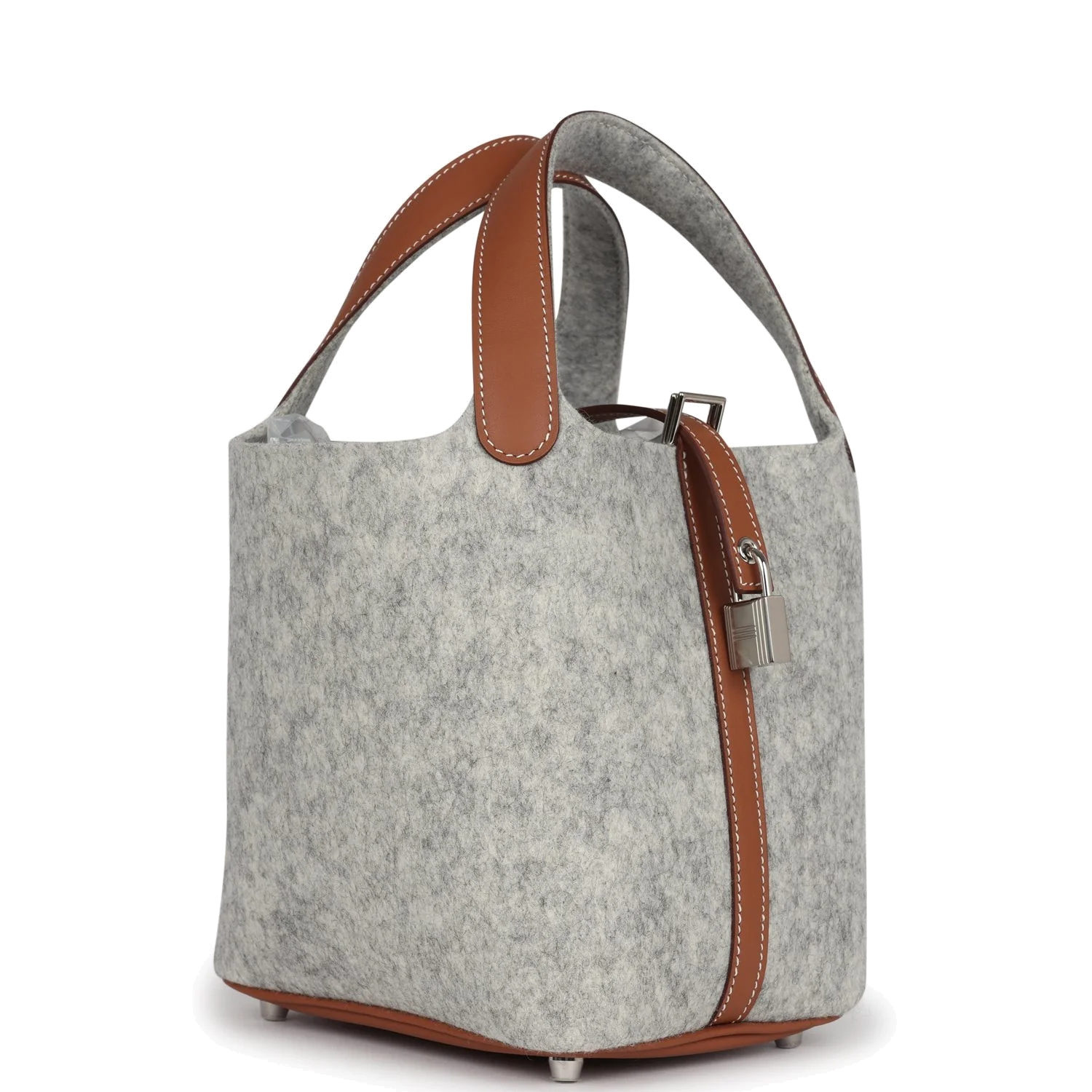 Hermes Picotin Lock 18 Gris Clair Feutre and Gold Swift Palladium Hardware — фото 3