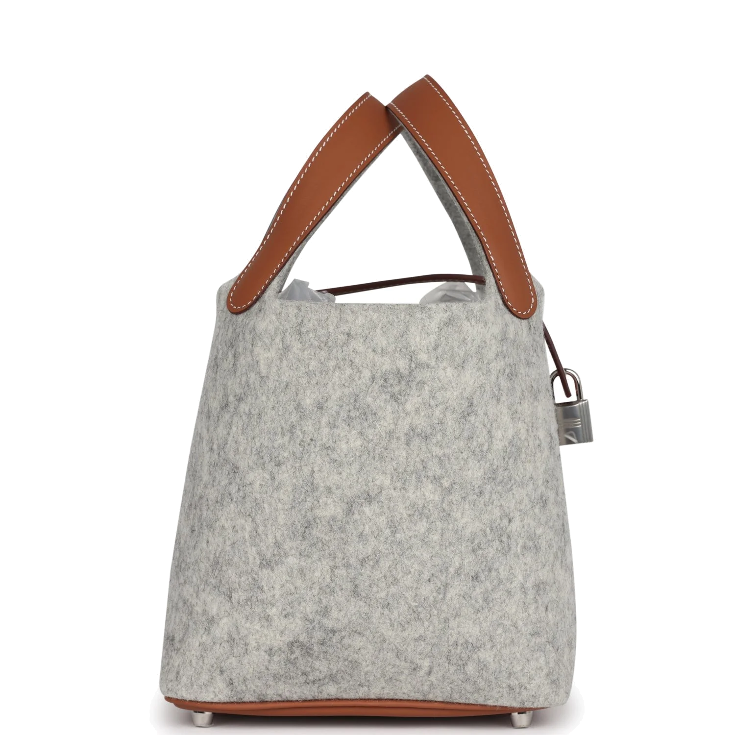 Hermes Picotin Lock 18 Gris Clair Feutre and Gold Swift Palladium Hardware — фото 4