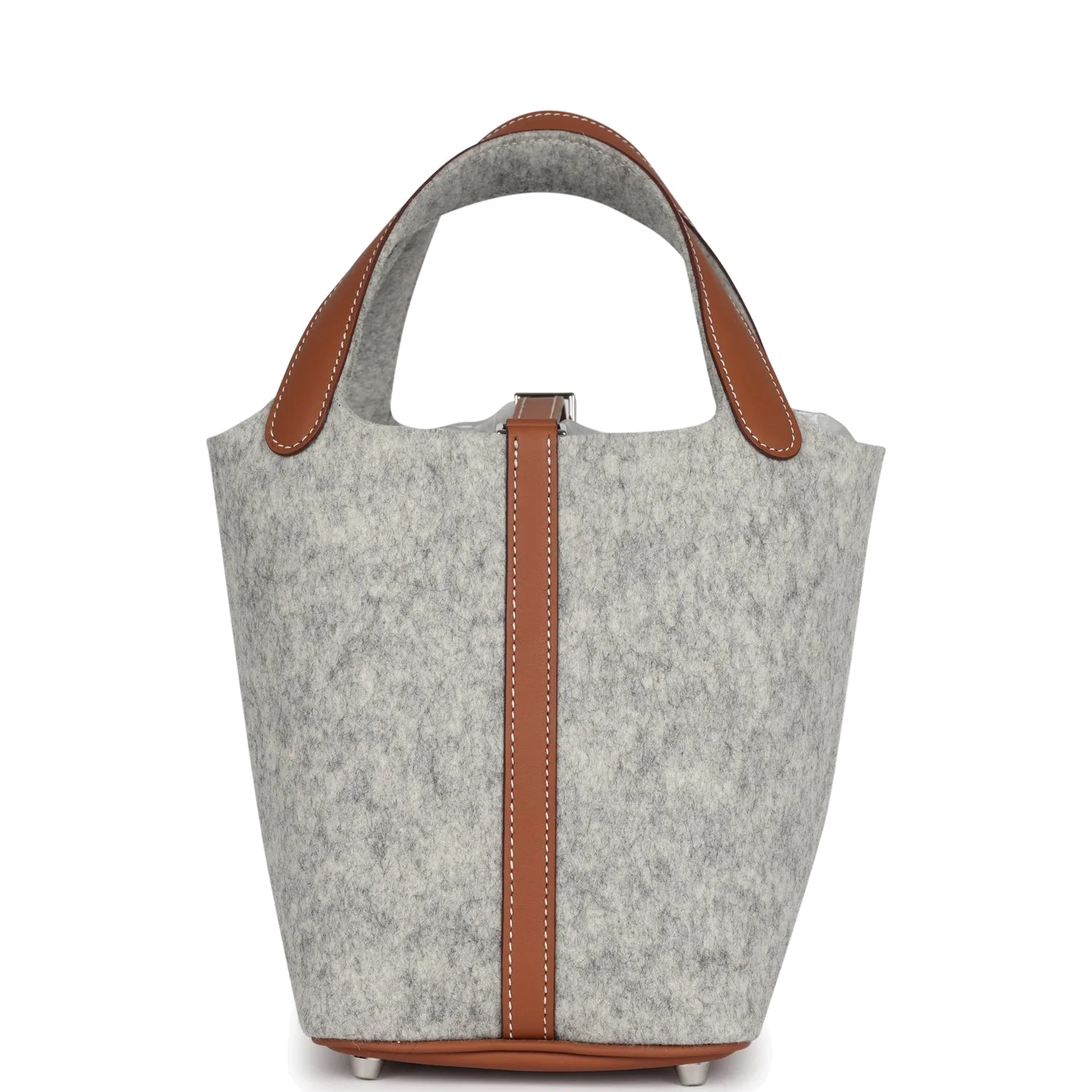Hermes Picotin Lock 18 Gris Clair Feutre and Gold Swift Palladium Hardware — фото 5