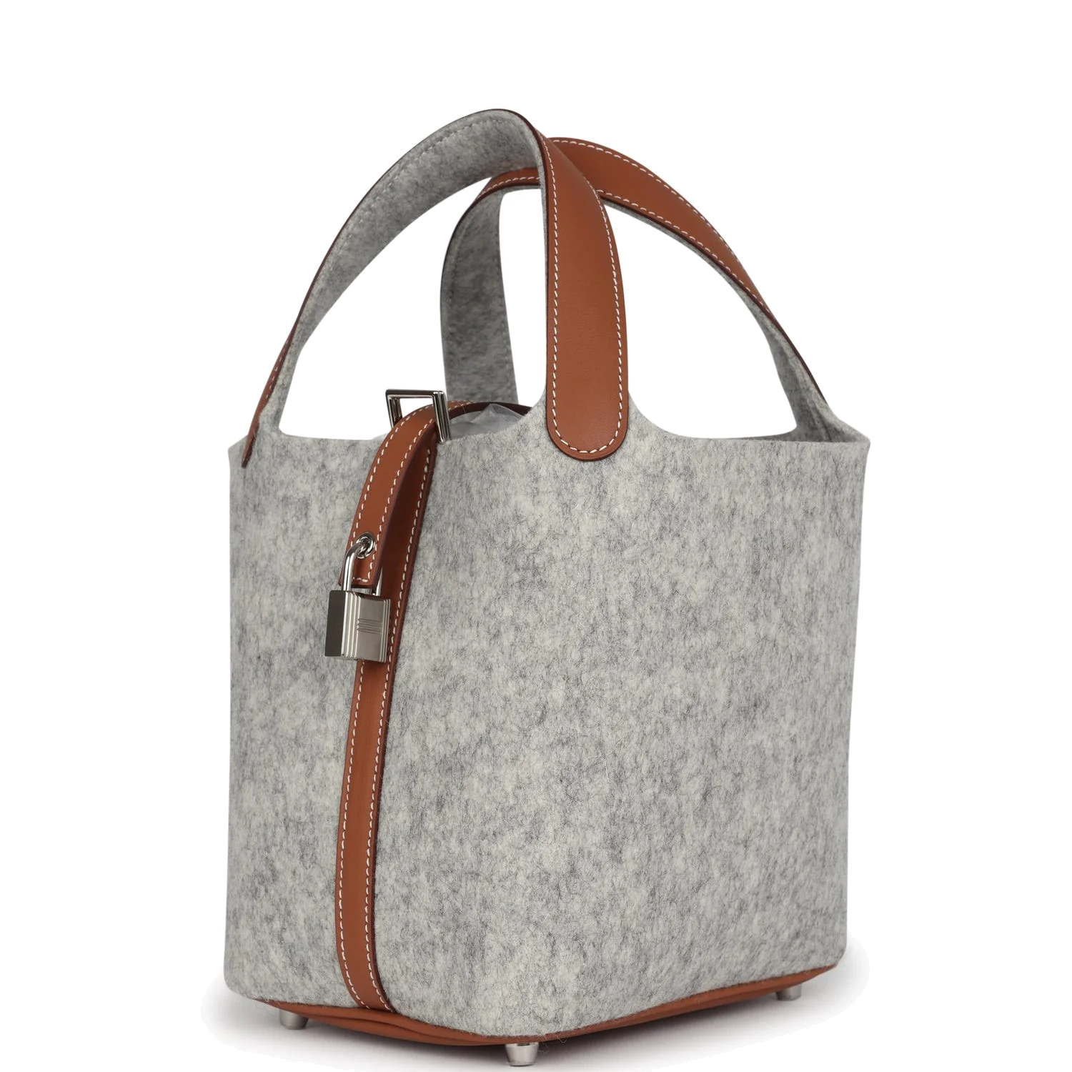 Hermes Picotin Lock 18 Gris Clair Feutre and Gold Swift Palladium Hardware — фото 6