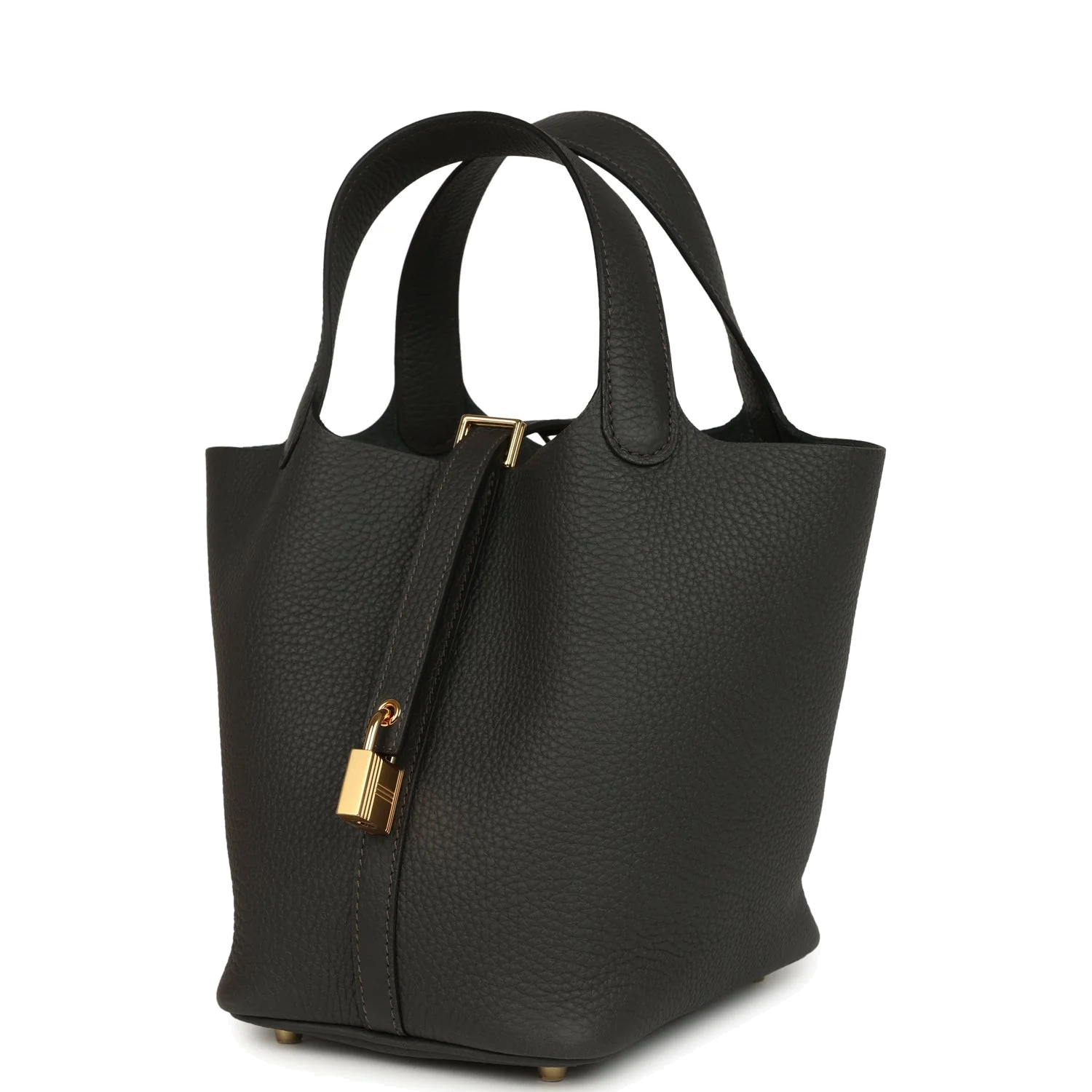 Hermes Picotin Lock 18 Dark Bronze Clemence Gold Hardware — фото 6