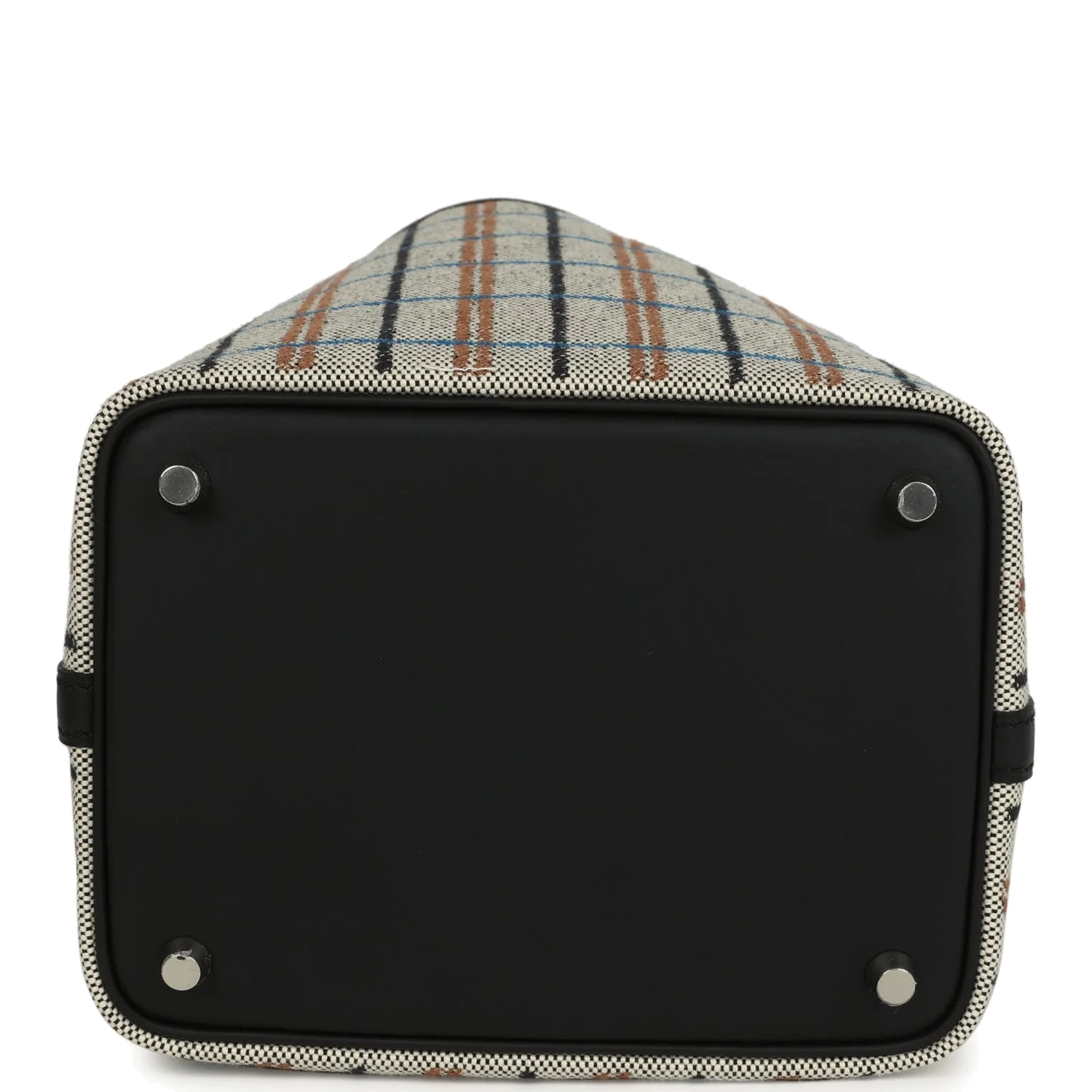 Hermes Picotin Lock 18 Black Swift and Ecru, Bleu, Black and Fauve Toile H Canvas Palladium Hardware — фото 7