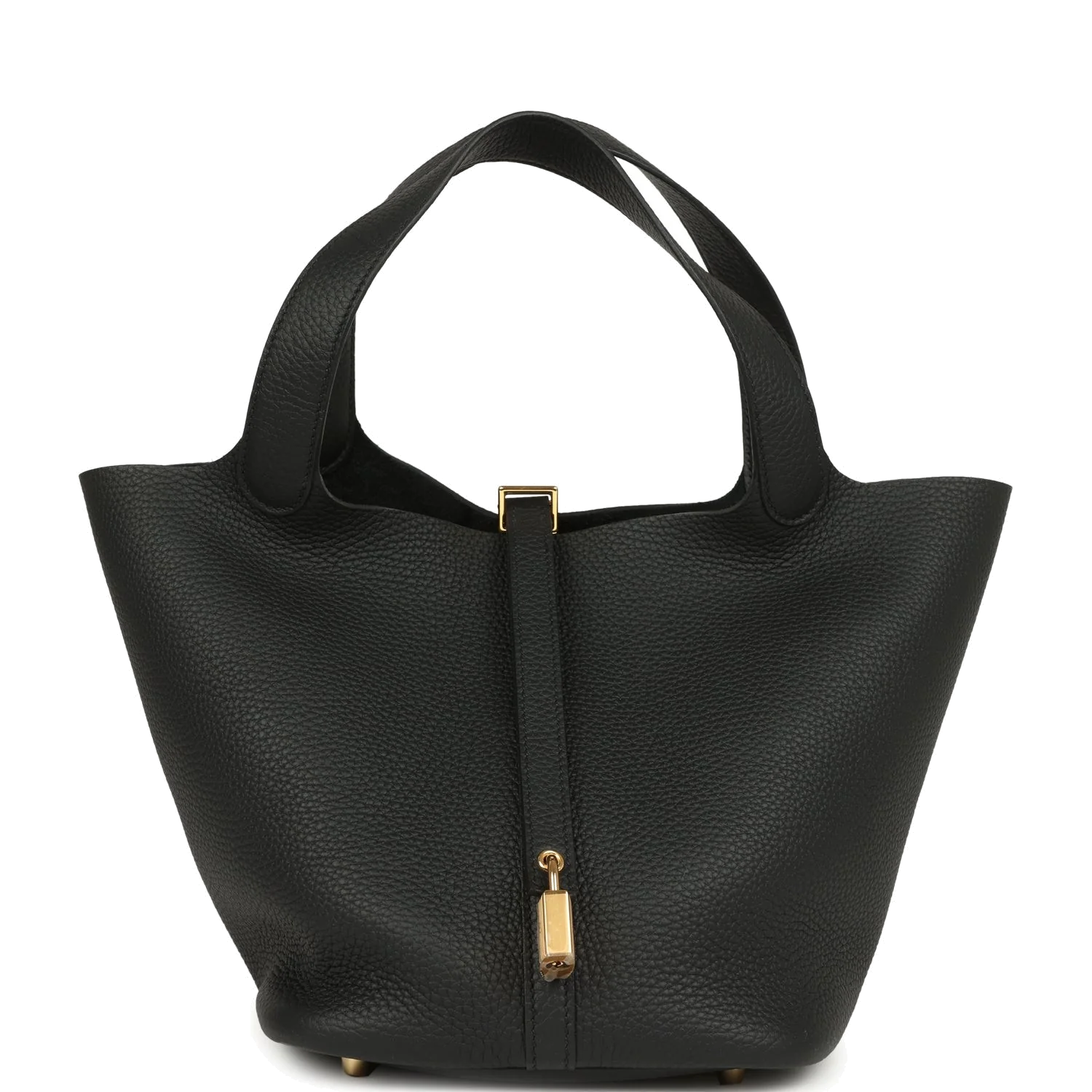 Hermes Picotin Lock 22 Black Clemence Gold Hardware