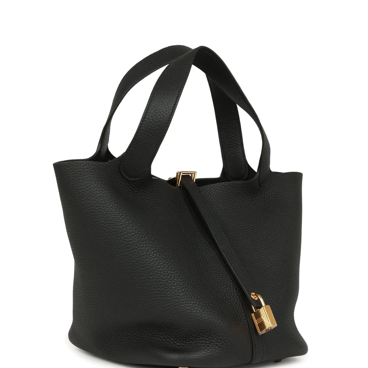 Hermes Picotin Lock 22 Black Clemence Gold Hardware — фото 3