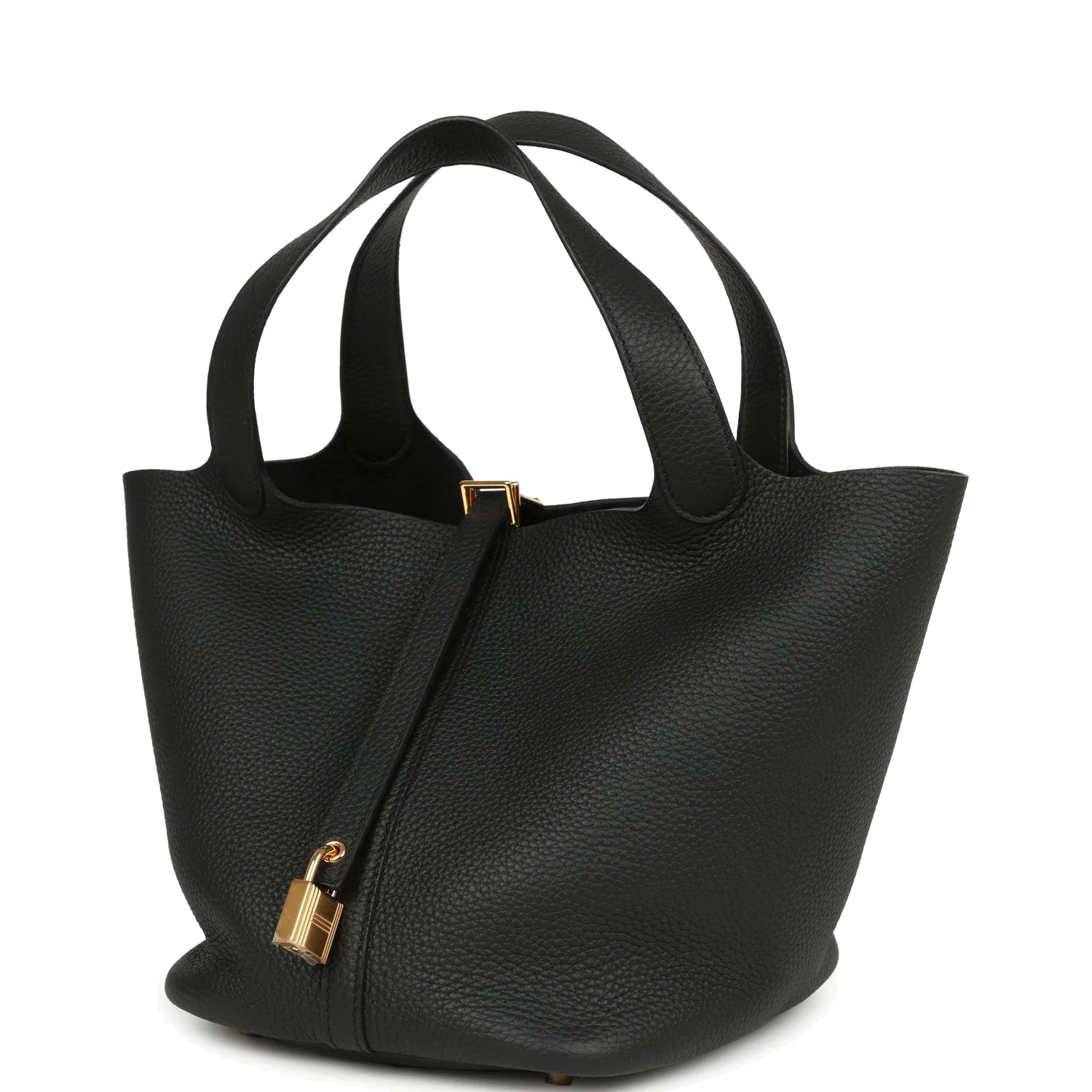 Hermes Picotin Lock 22 Black Clemence Gold Hardware — фото 6