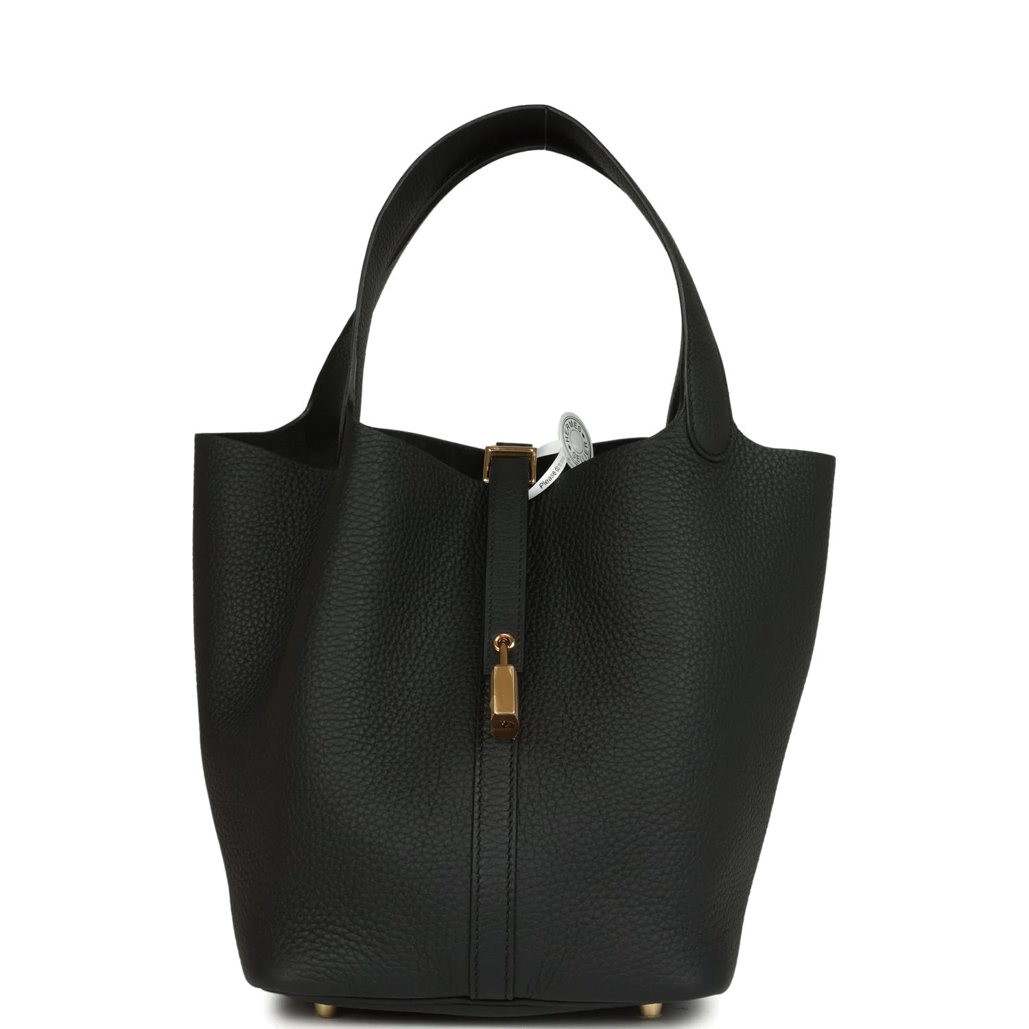 Hermes Picotin Lock 22 Black Clemence Gold Hardware — фото 2