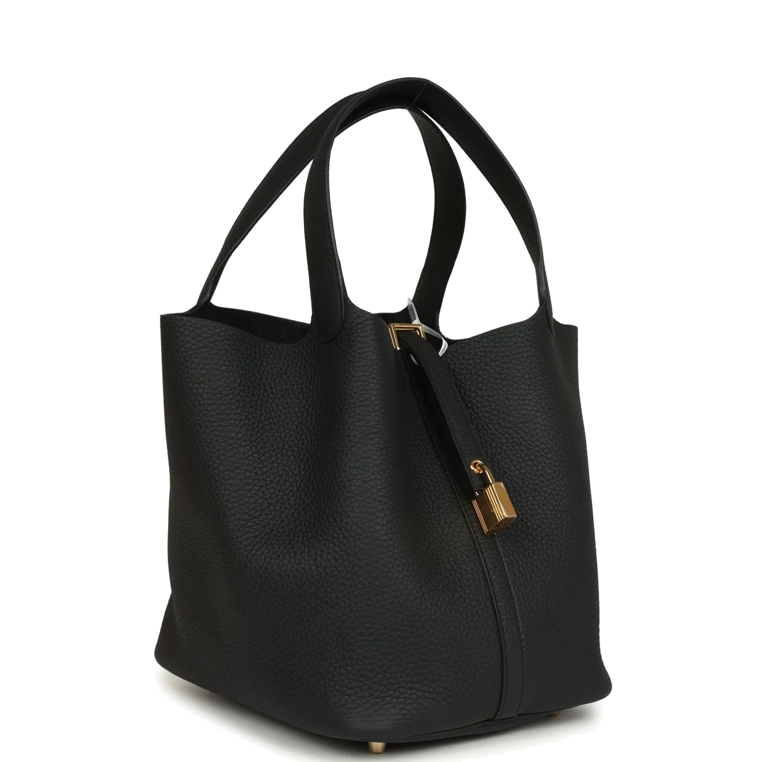Hermes Picotin Lock 22 Black Clemence Gold Hardware — фото 3