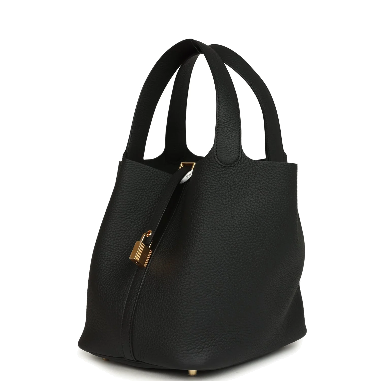 Hermes Picotin Lock 22 Black Clemence Gold Hardware — фото 6