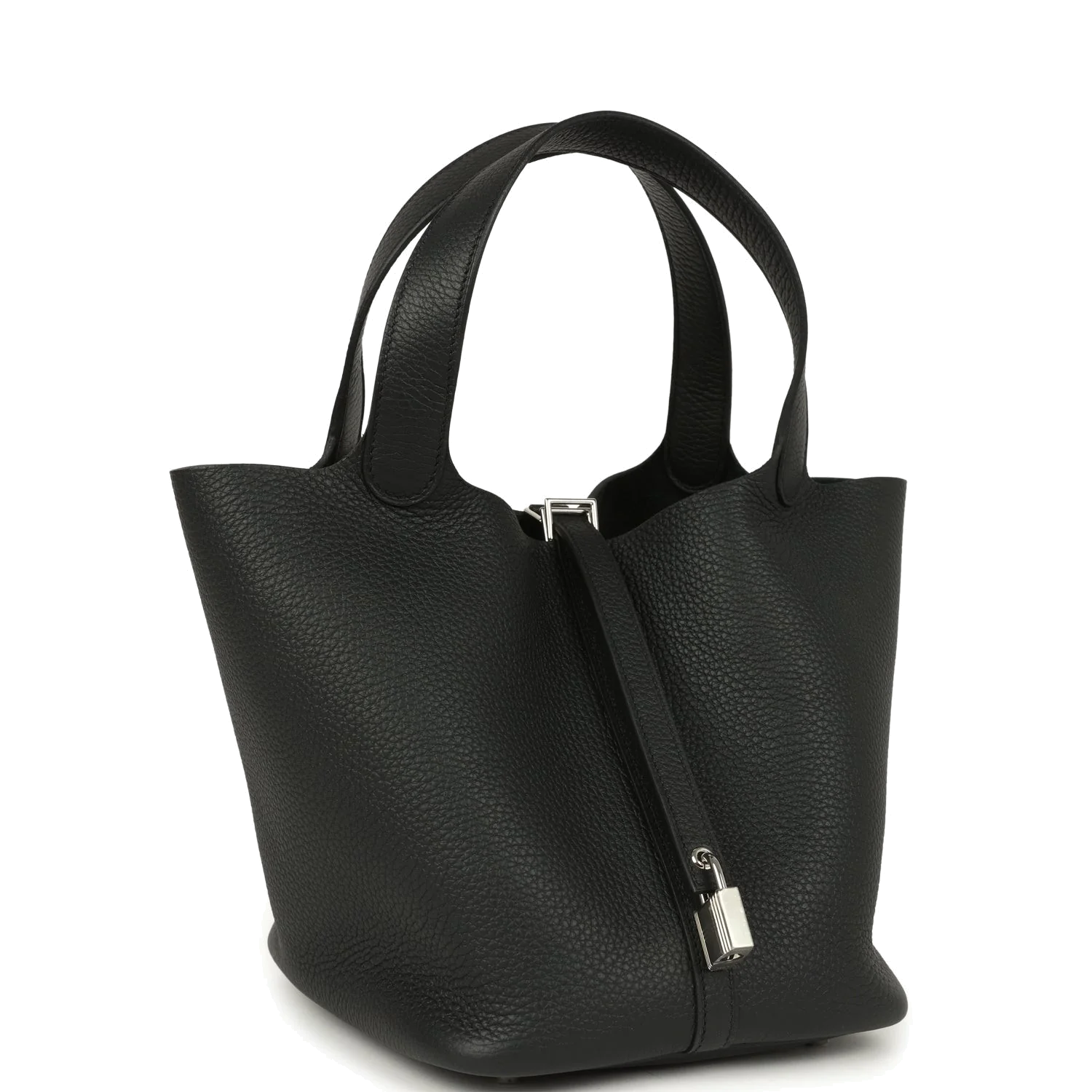 Hermes Picotin Lock 22 Black Clemence Palladium Hardware — фото 3
