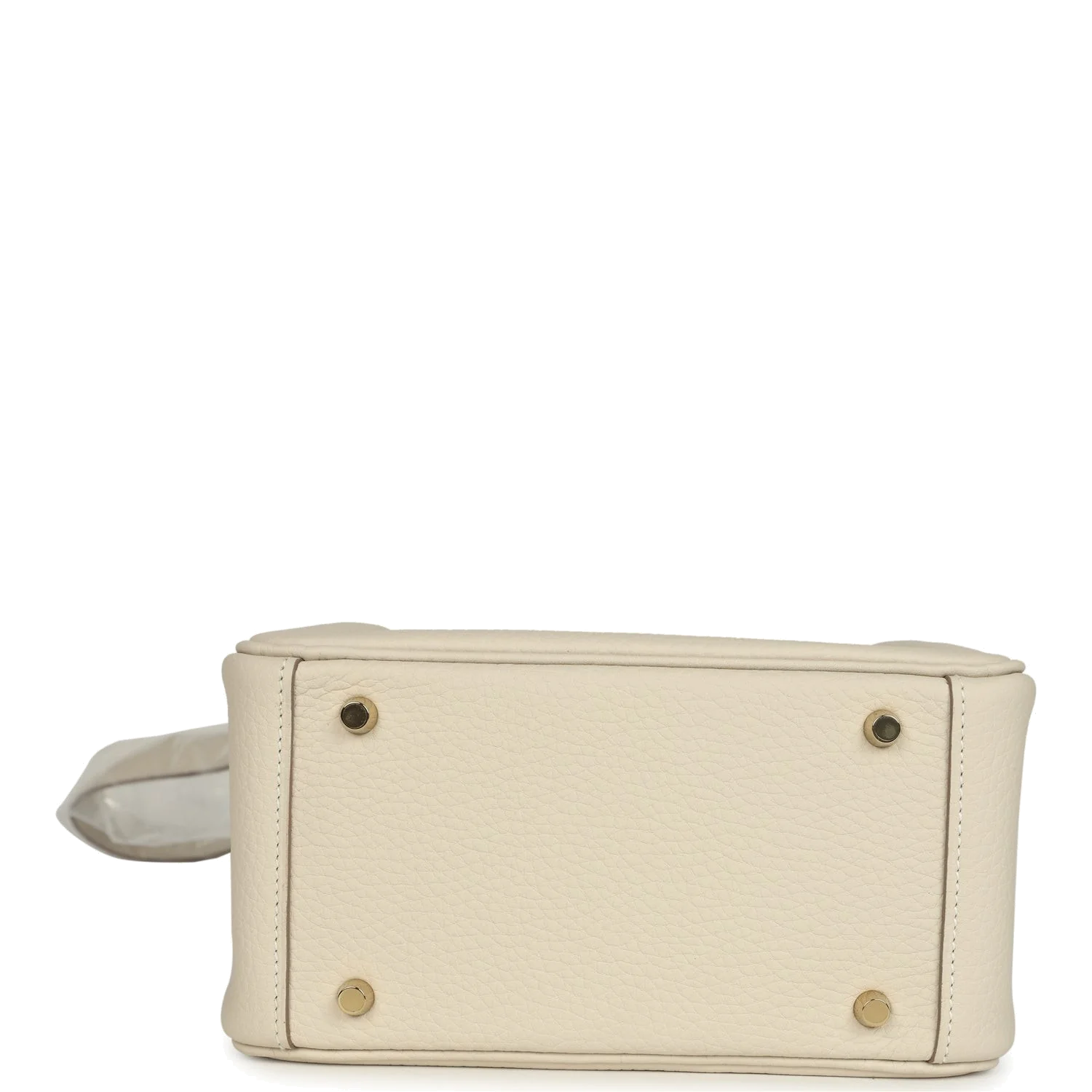 Hermes Mini Lindy II Craie Clemence Gold Hardware — фото 7